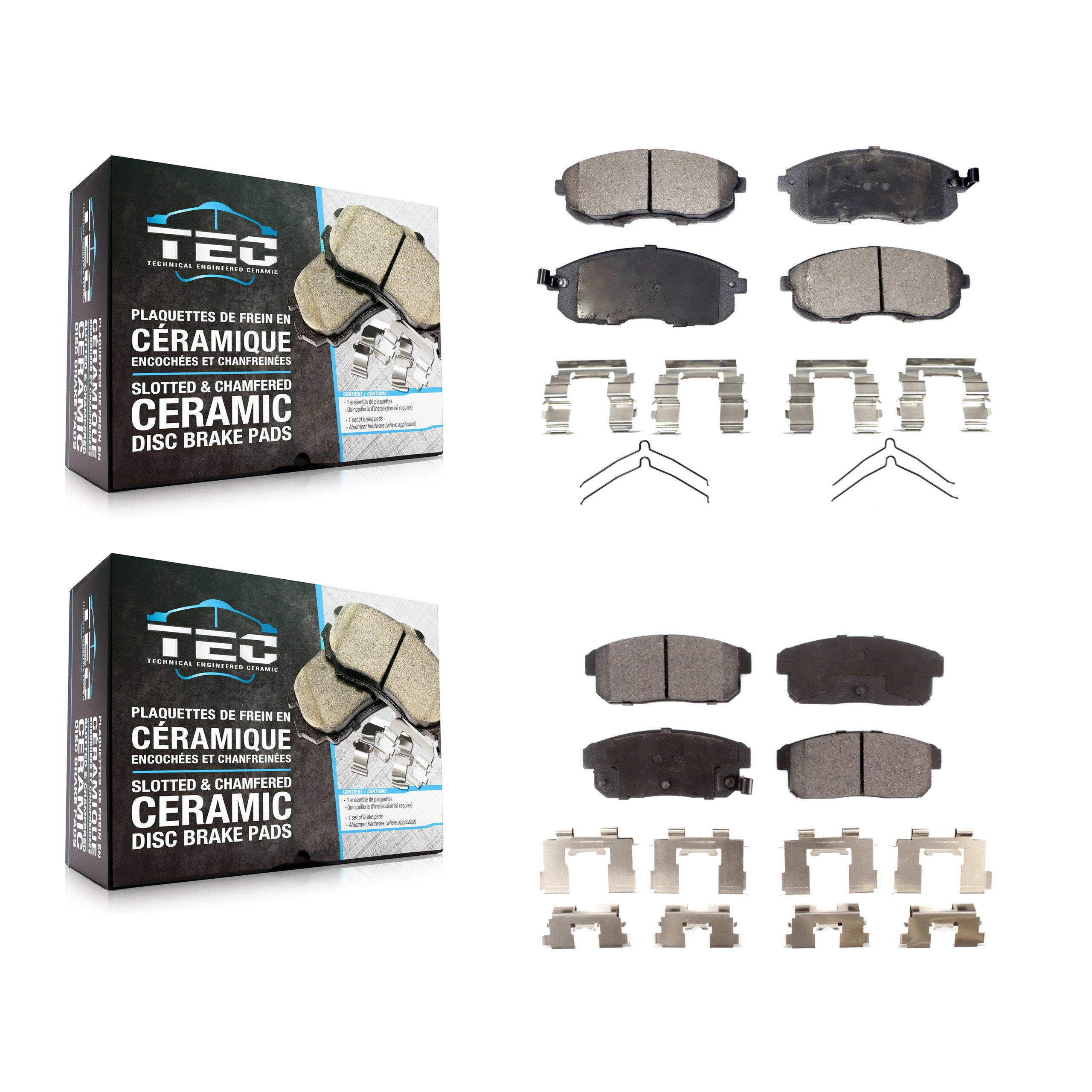 TEC KTC-100355 Disc Brake Pad for 2001-2006 INFINITI G20, Nissan Sentra - Front and Rear