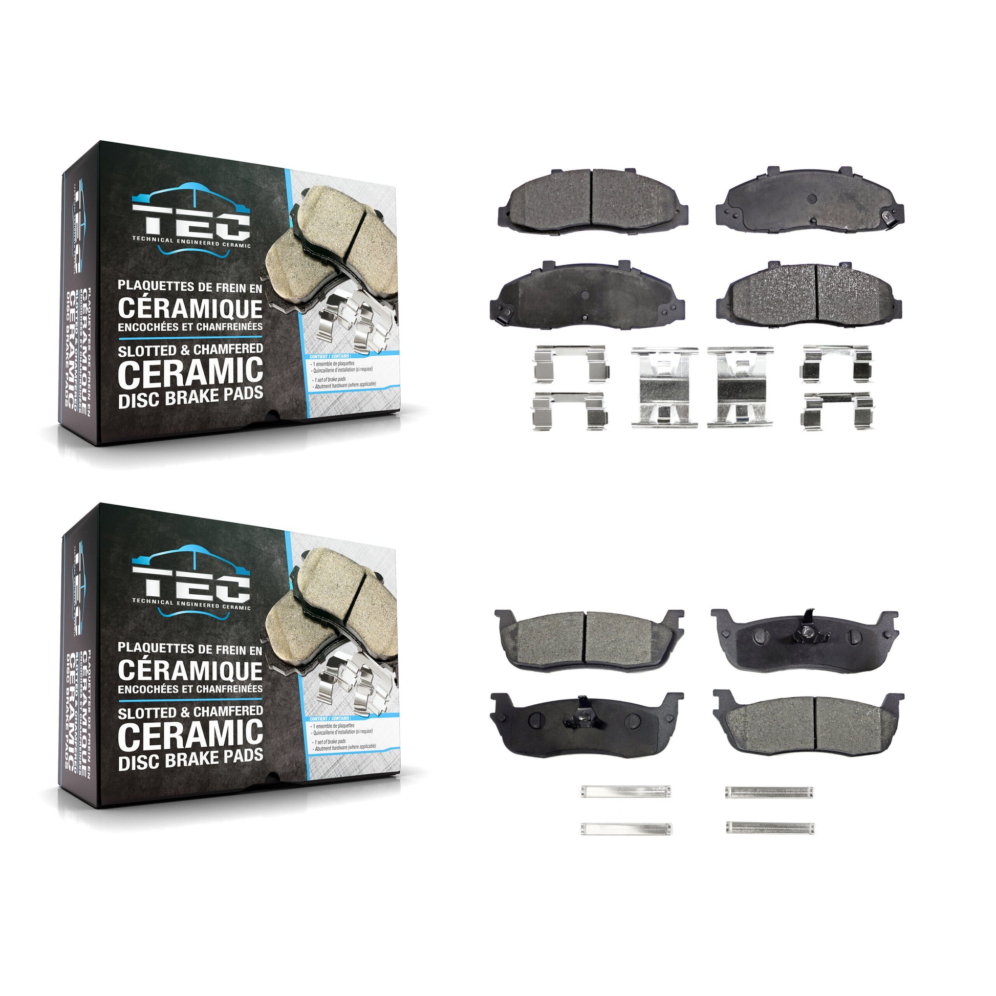 TEC KTC-100359 Disc Brake Pad for 1997-2004 Ford F-150 Heritage, Lincoln Blackwood, Ford F-150 - Front and Rear