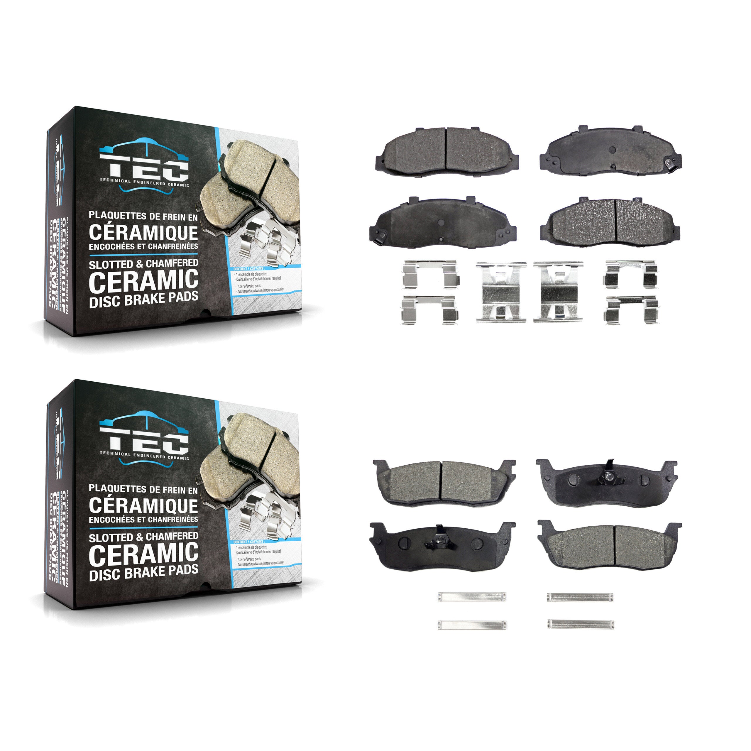 TEC KTC-100359 Disc Brake Pad for 1997-2004 Ford F-150 Heritage, Lincoln Blackwood, Ford F-150 - Front and Rear