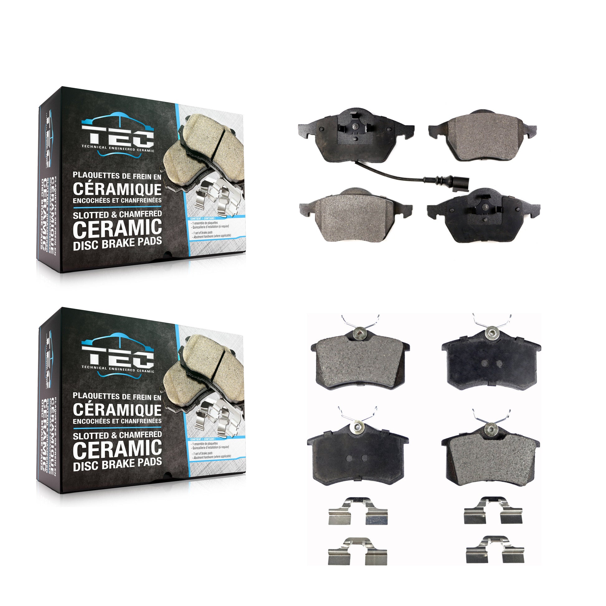 TEC KTC-100361 Disc Brake Pad for 1996-2010 Volkswagen Beetle, Volkswagen Golf and More - Front and Rear