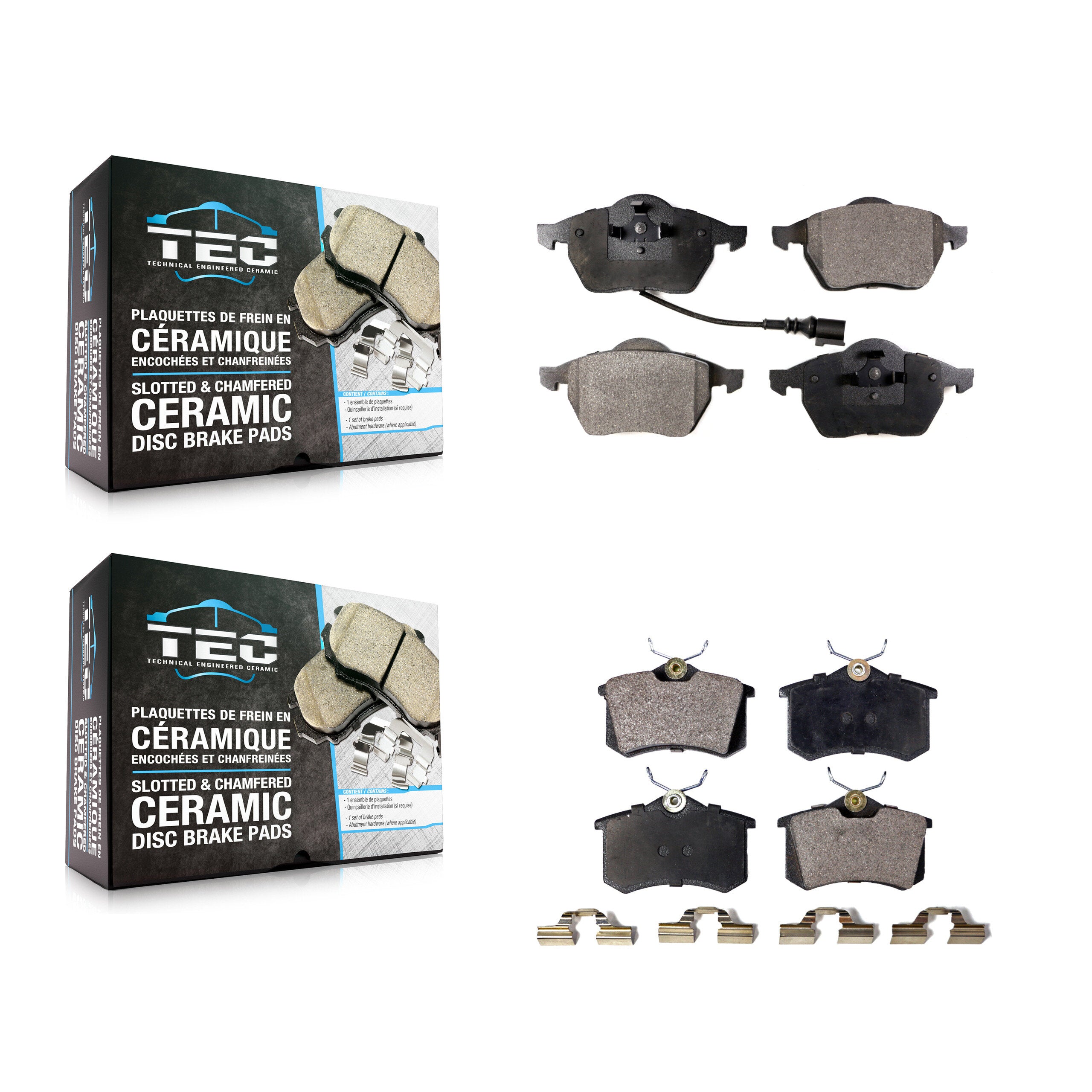 TEC KTC-100362 Disc Brake Pad for 1998-2006 Volkswagen Golf, Volkswagen Jetta and More - Front and Rear
