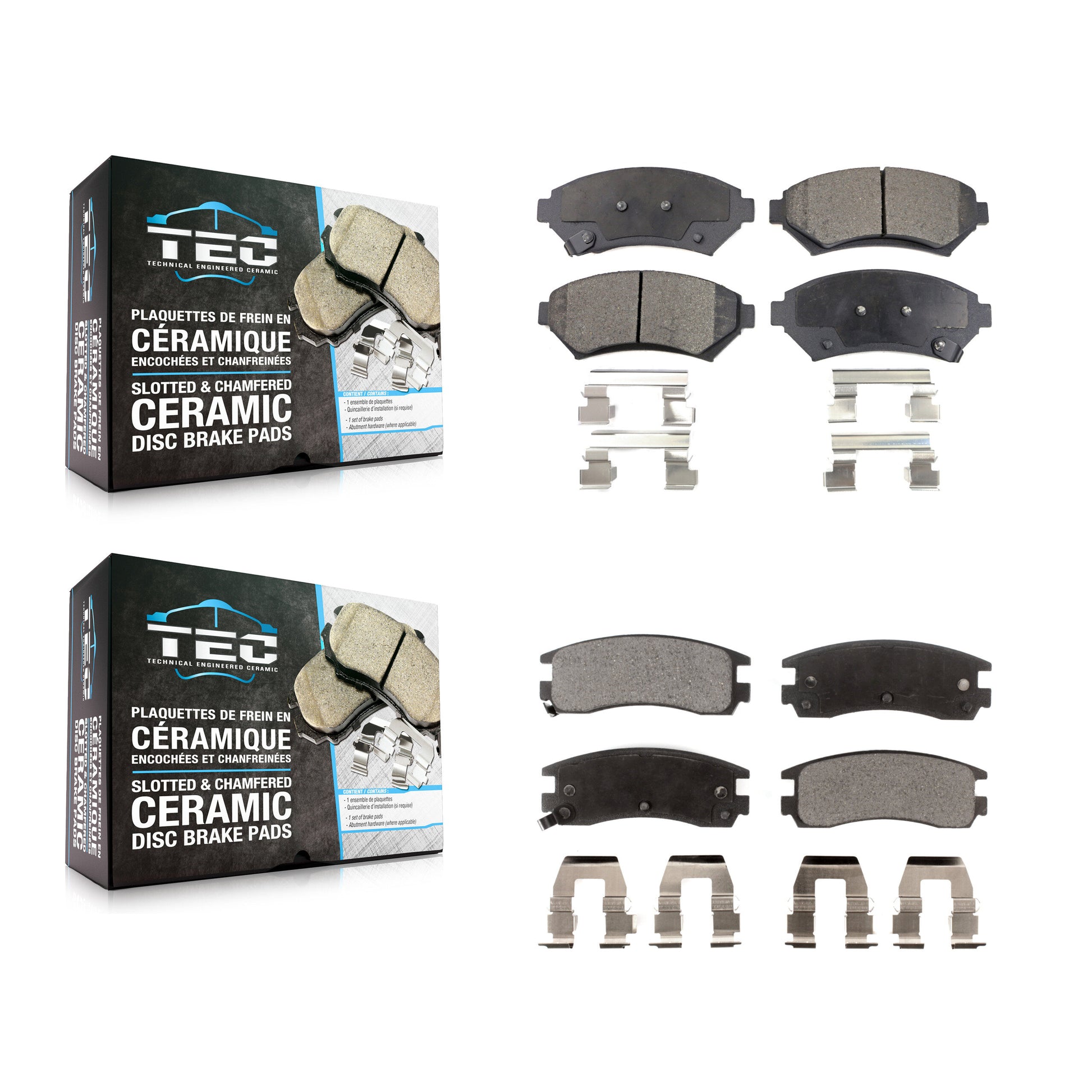 TEC KTC-100364 Disc Brake Pad for 1997-2005 Chevrolet Venture, Pontiac Bonneville and More - Front and Rear