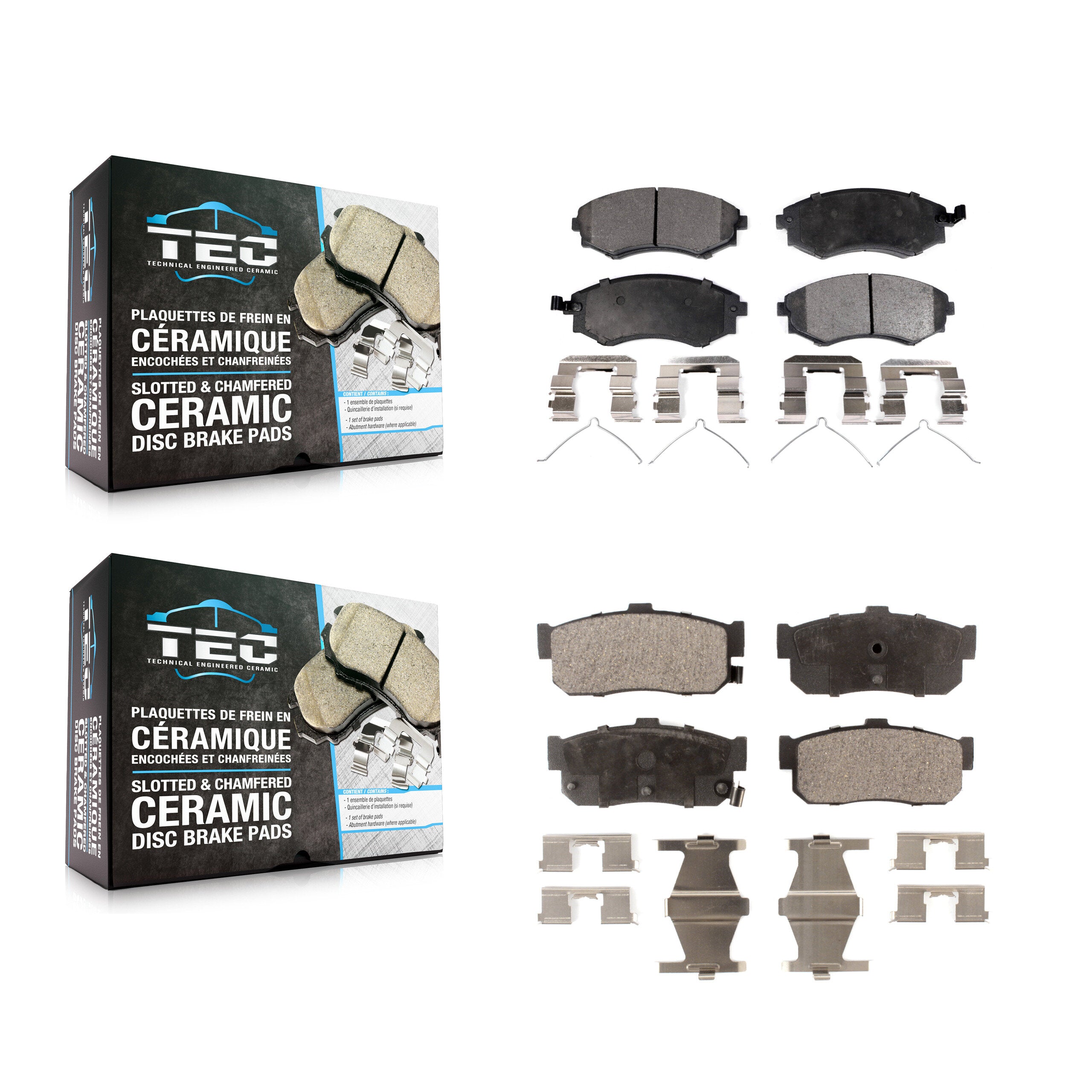 TEC KTC-100366 Disc Brake Pad for 1994-1996 INFINITI G20 - Front and Rear