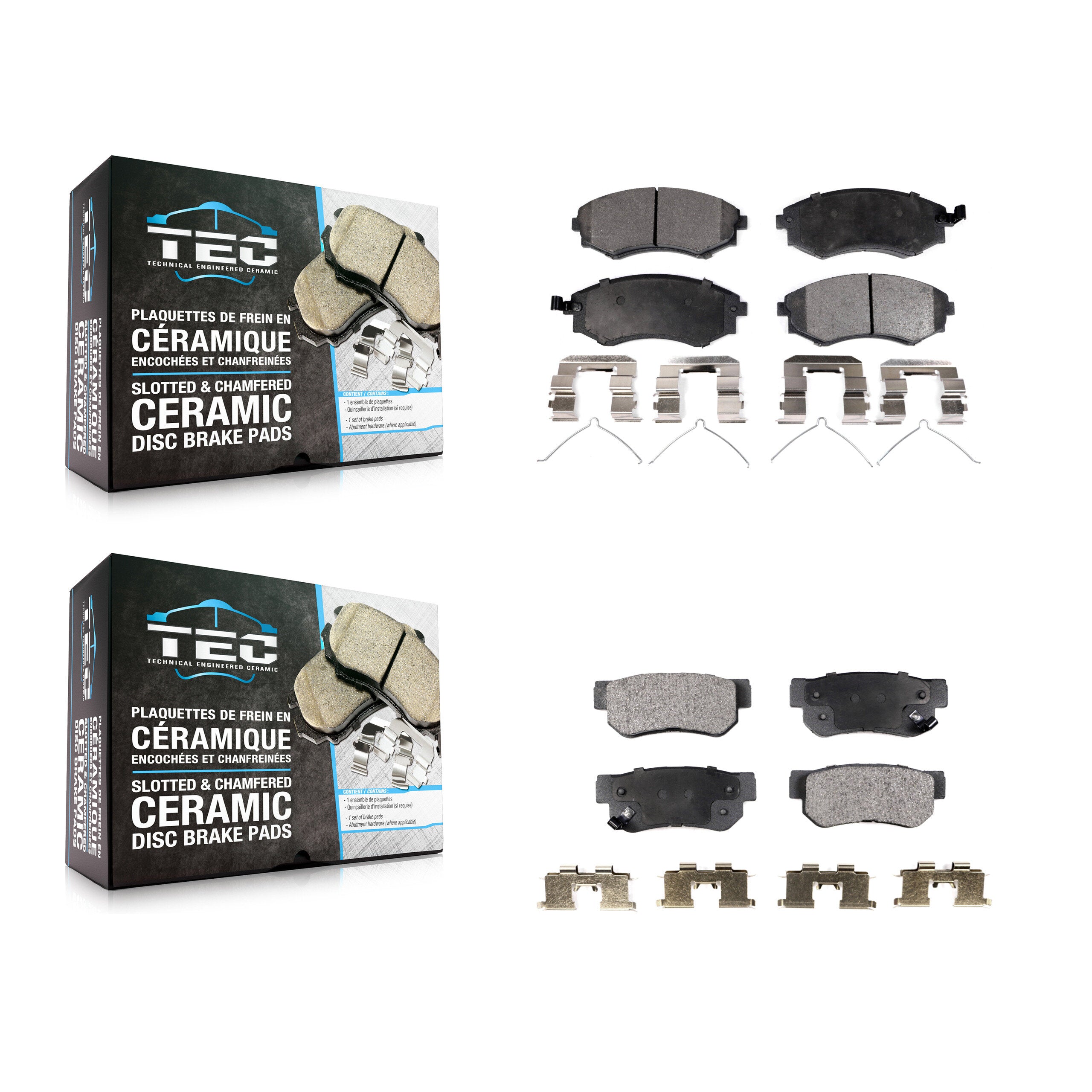 TEC KTC-100367 Disc Brake Pad for 1999-2004 Hyundai Sonata, Kia Magentis, Kia Optima - Front and Rear