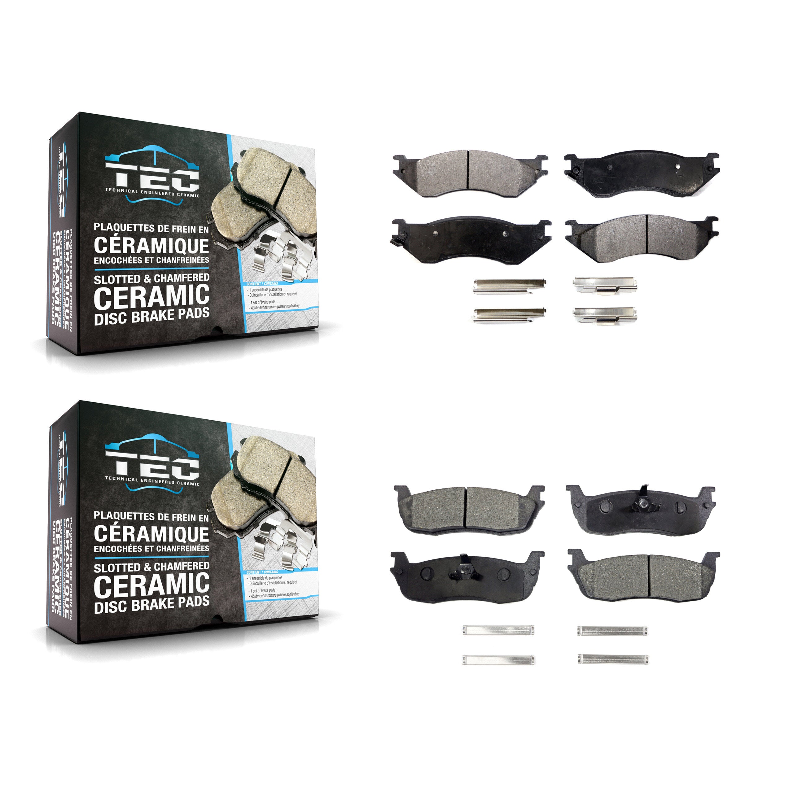 TEC KTC-100368 Disc Brake Pad for 1997-2004 Ford F-150 Heritage, Ford Expedition and More - Front and Rear