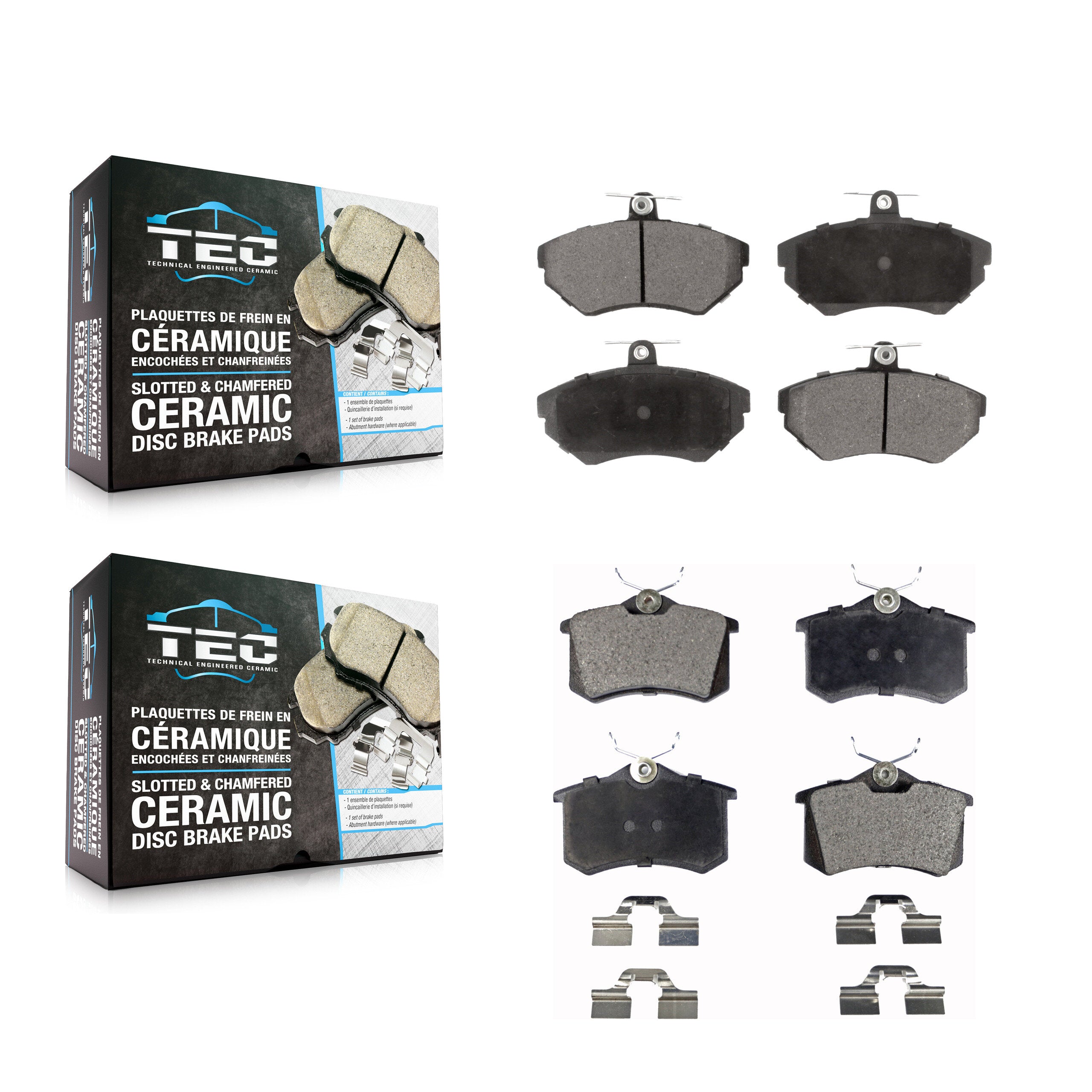 TEC KTC-100369 Disc Brake Pad for 1993-1999 Volkswagen Golf, Volkswagen Passat - Front and Rear