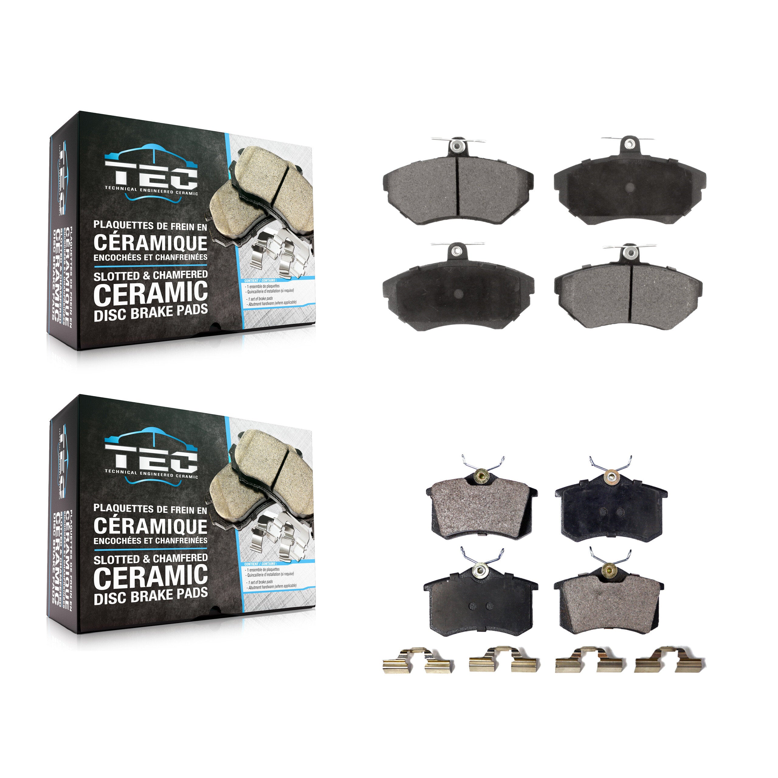 TEC KTC-100370 Disc Brake Pad for 1999-2002 Volkswagen Cabrio - Front and Rear