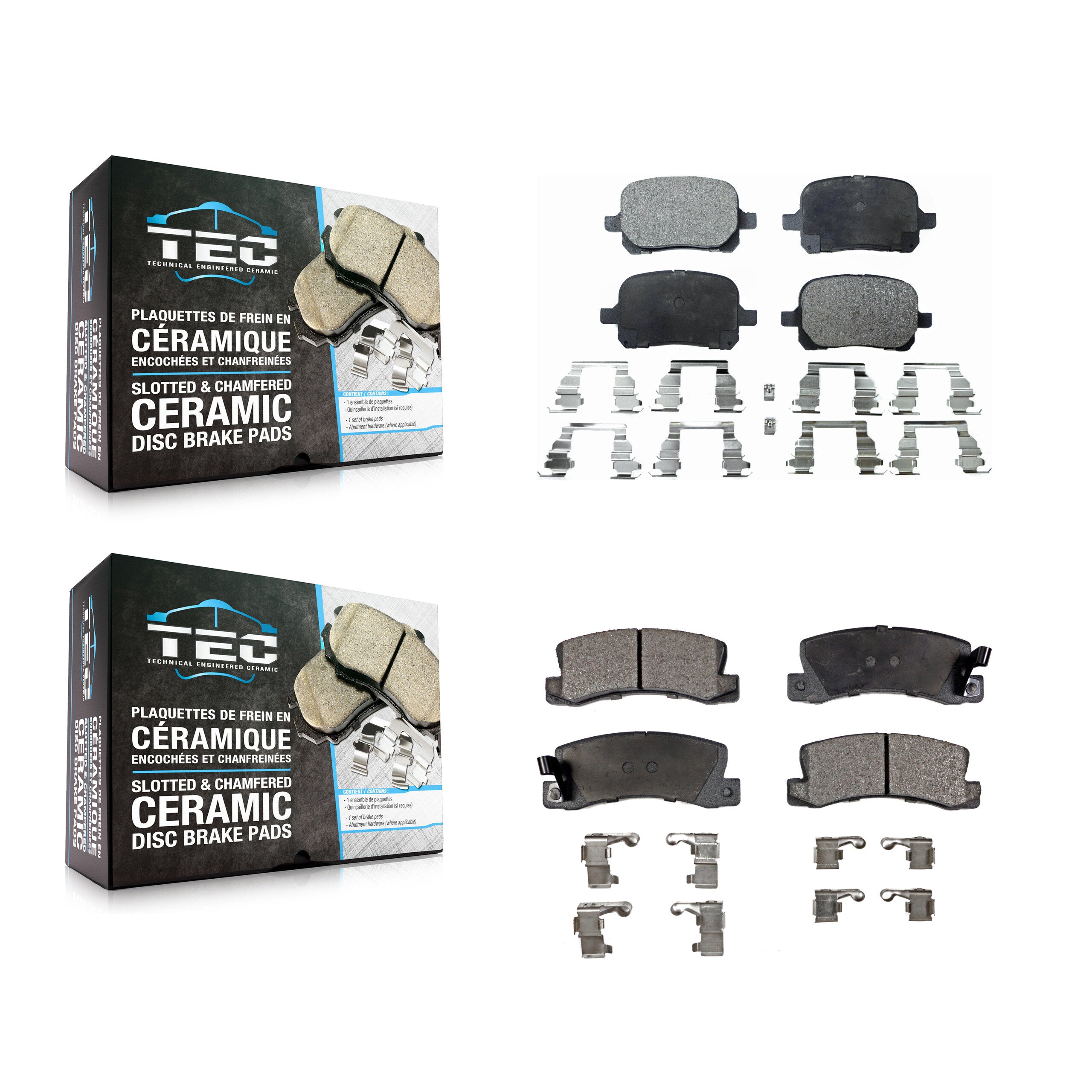 TEC KTC-100371 Disc Brake Pad for 1997-2001 Toyota Solara, Lexus ES300 and More - Front and Rear