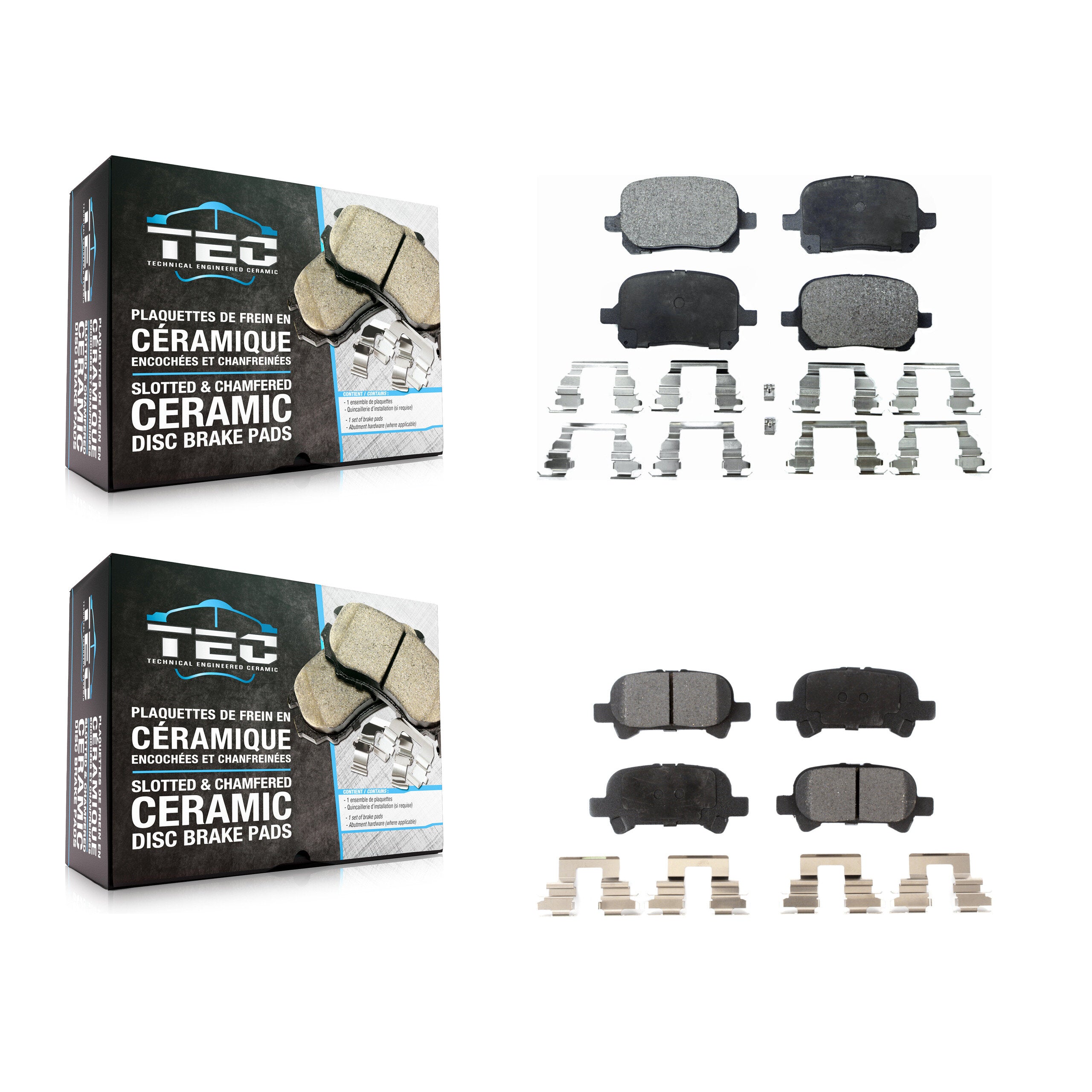 TEC KTC-100372 Disc Brake Pad for 1999-2004 Toyota Solara, Toyota Avalon, Toyota Camry - Front and Rear