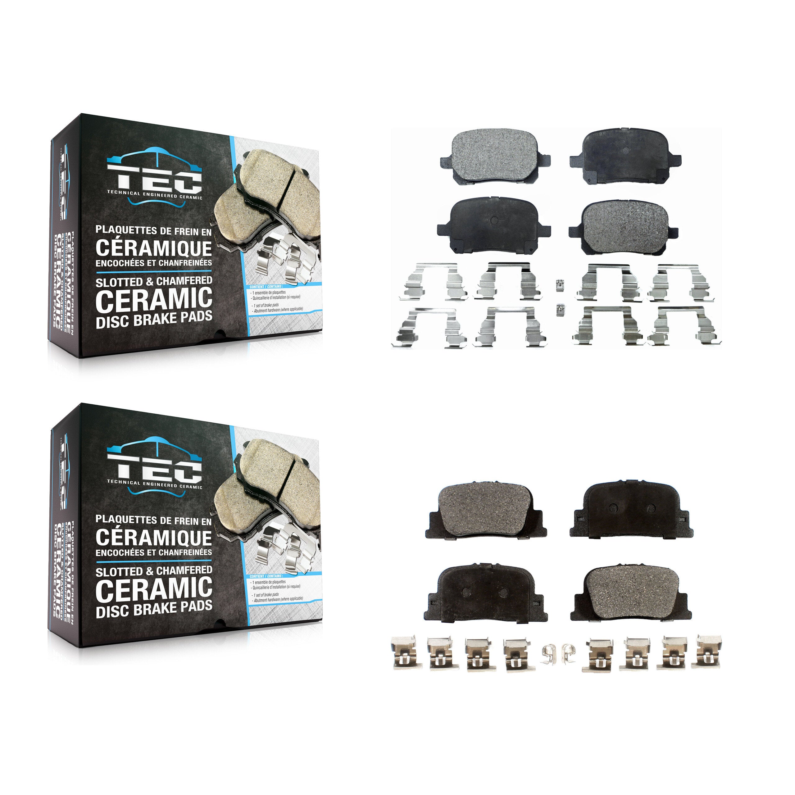 TEC KTC-100373 Disc Brake Pad for 1999-2001 Lexus ES300, Toyota Camry - Front and Rear