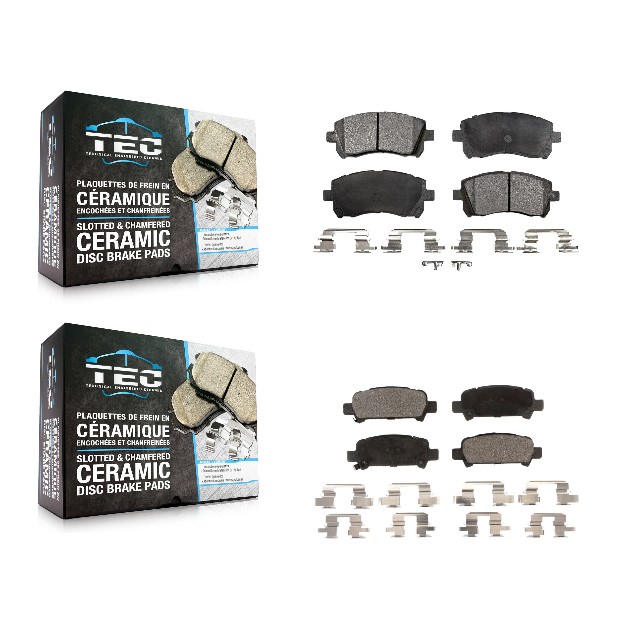 TEC KTC-100375 Disc Brake Pad for 1998-2002 Subaru Impreza, Subaru Legacy and More - Front and Rear