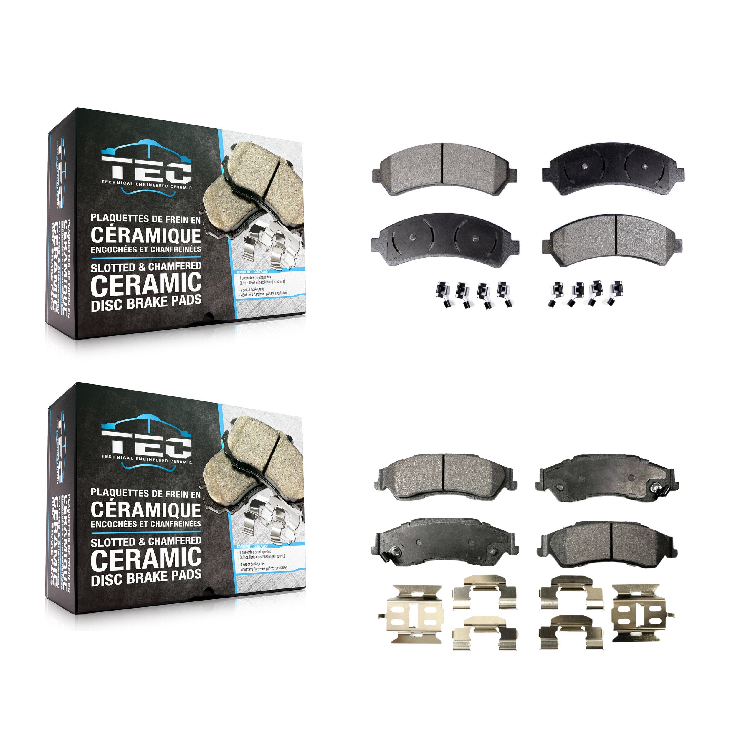 TEC KTC-100378 Disc Brake Pad for 1997-2005 Chevrolet S10, GMC Sonoma and More - Front and Rear