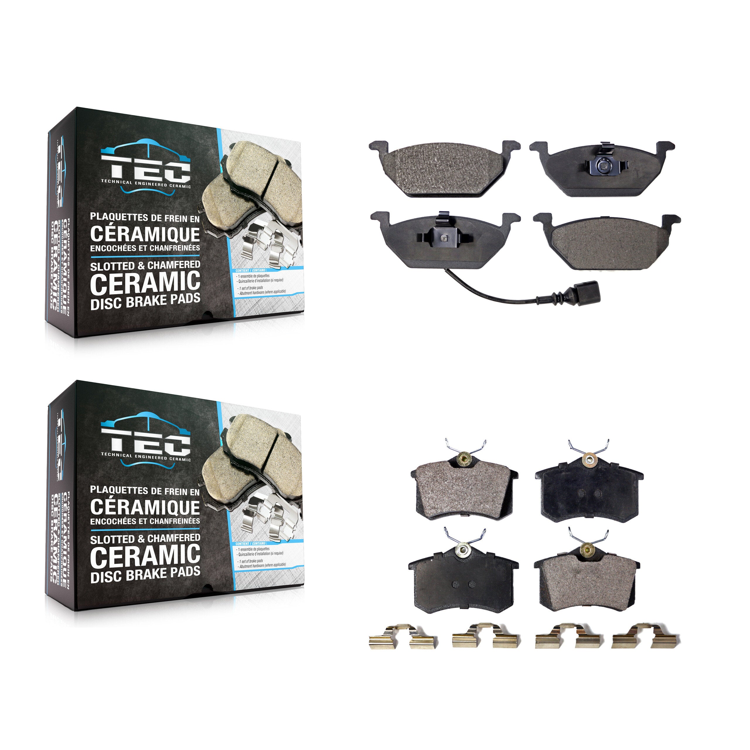 Front Rear Ceramic Brake Pads Kit For Volkswagen Jetta Golf City Beetle