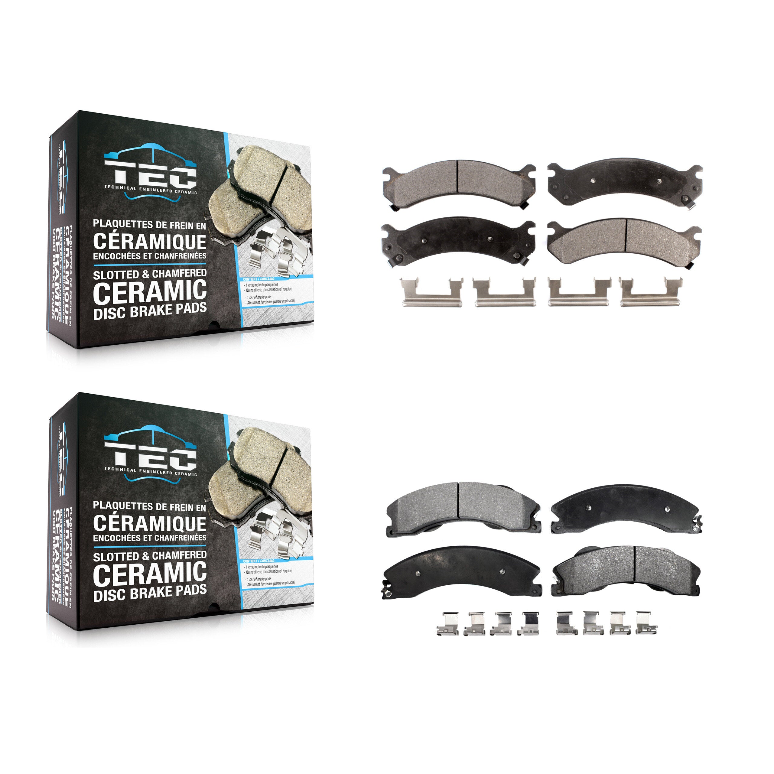 Front Rear Ceramic Brake Pads Kit For GMC Savana 3500 Chevrolet Express 4500