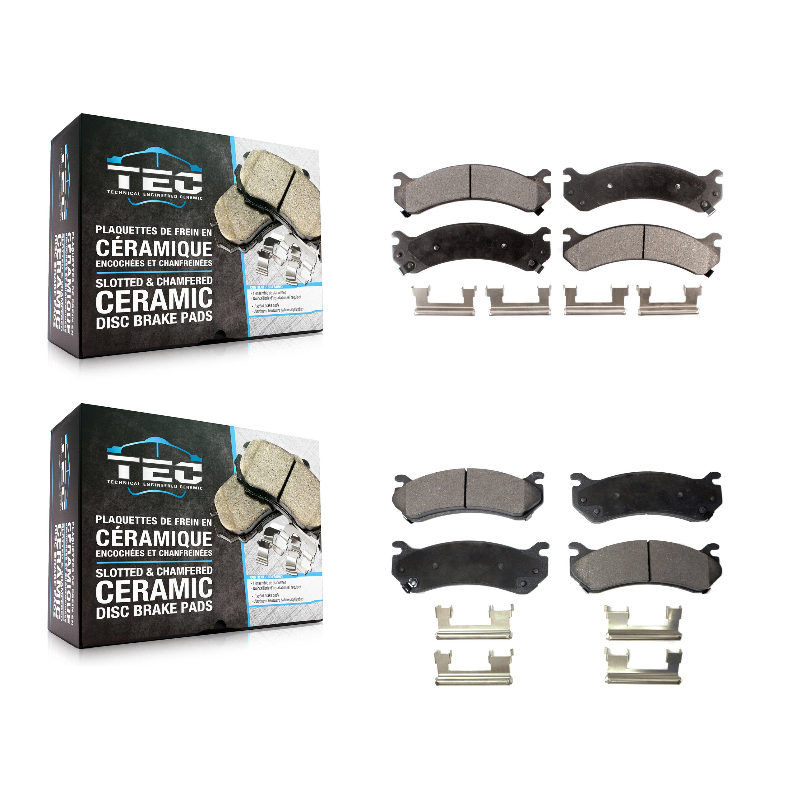 Front Rear Ceramic Brake Pad Kit For Chevrolet GMC Sierra 2500 HD Silverado 3500