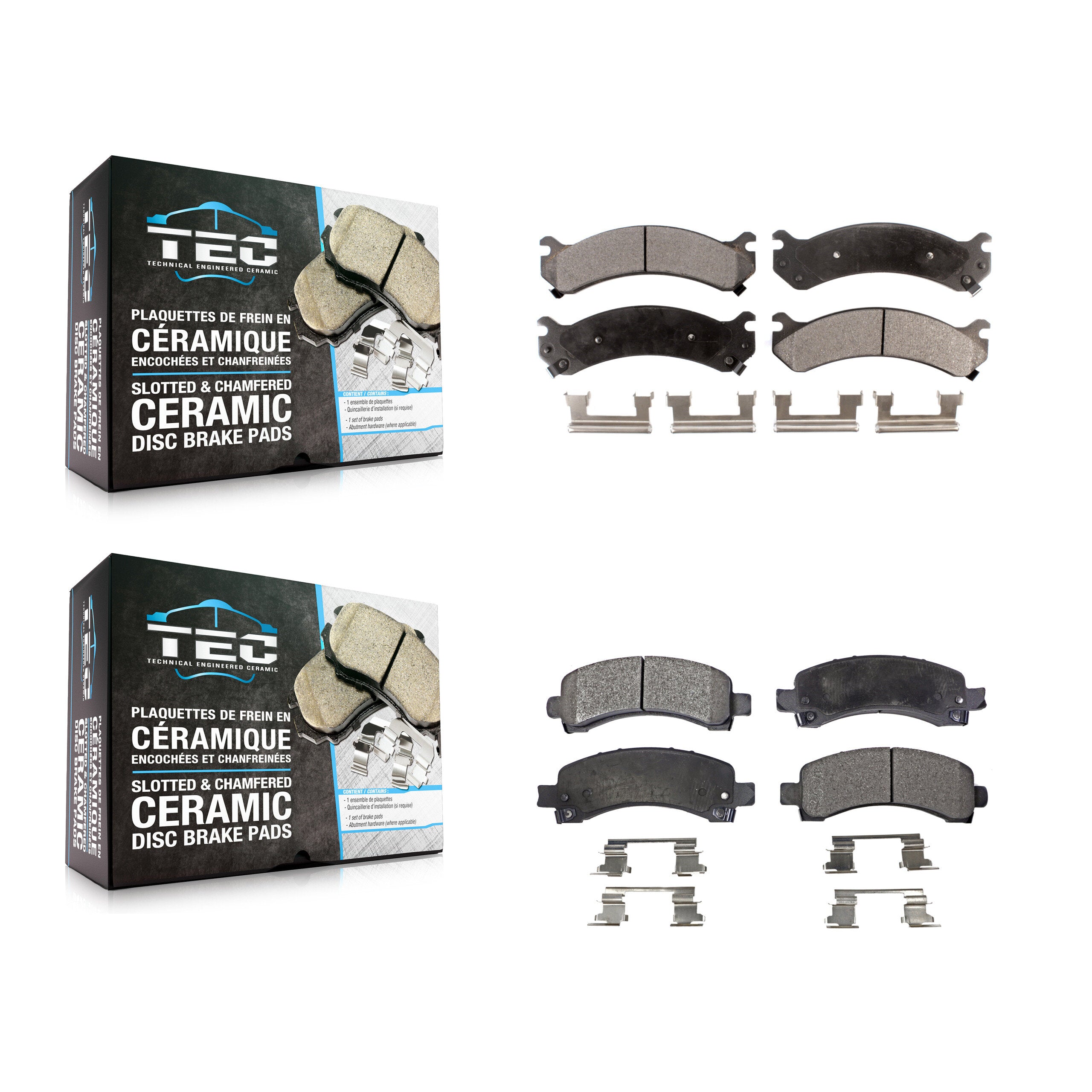 Front Rear Ceramic Brake Pad Kit For GMC Chevrolet Savana 2500 Express 3500 4500