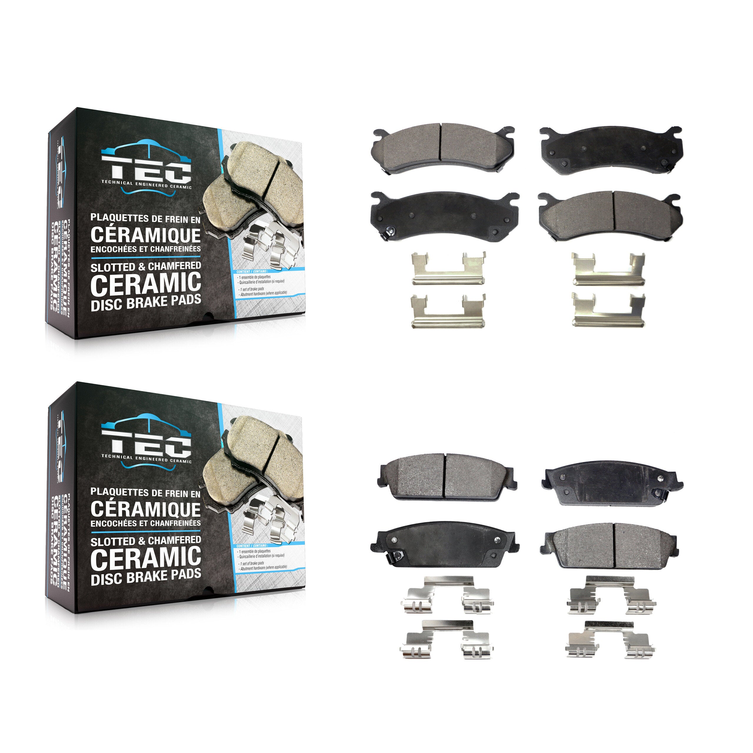Front Rear Ceramic Brake Pads Kit For Chevrolet Silverado 1500 Disc rear brakes