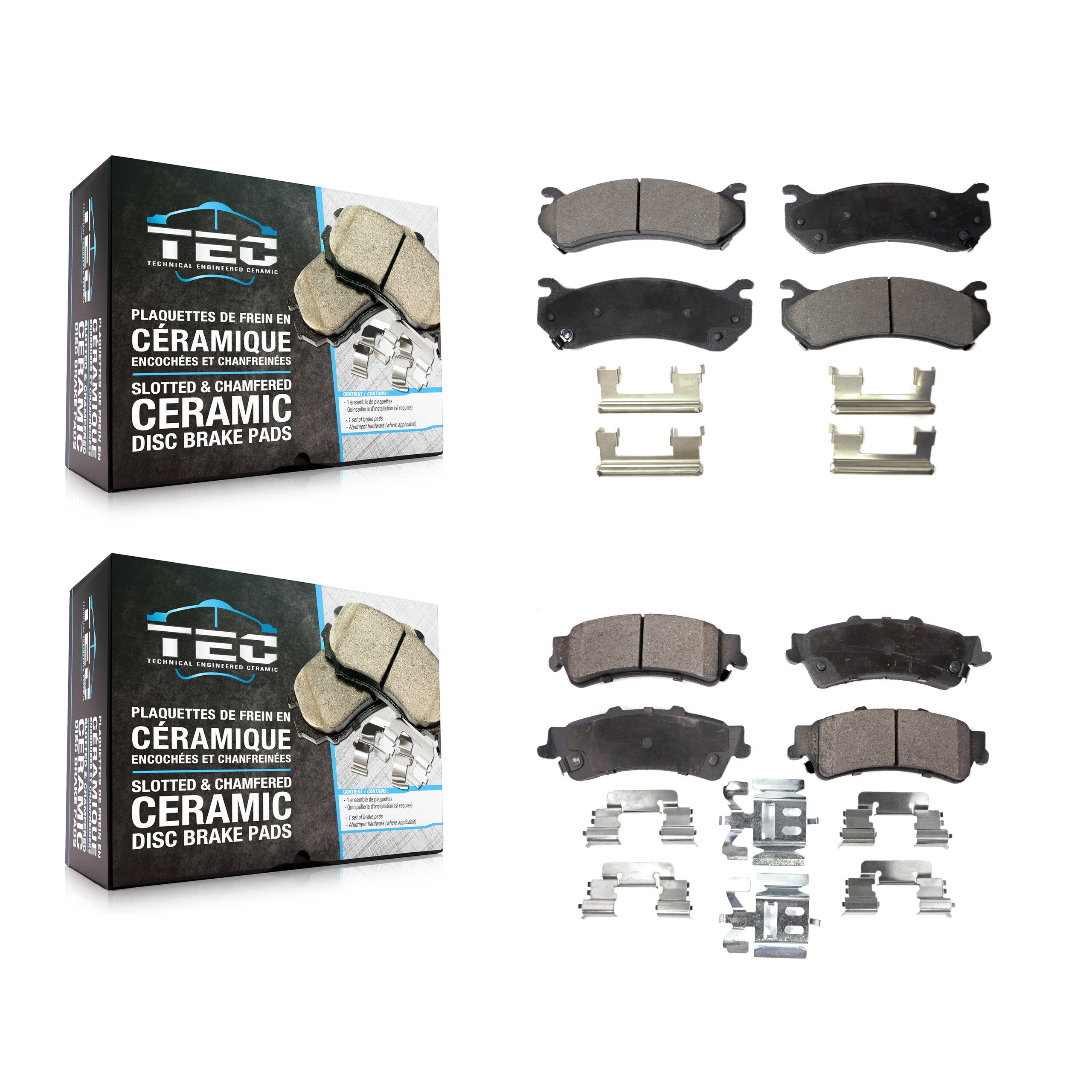Front Rear Ceramic Brake Pad Kit For Chevrolet GMC Silverado 1500 Sierra Classic