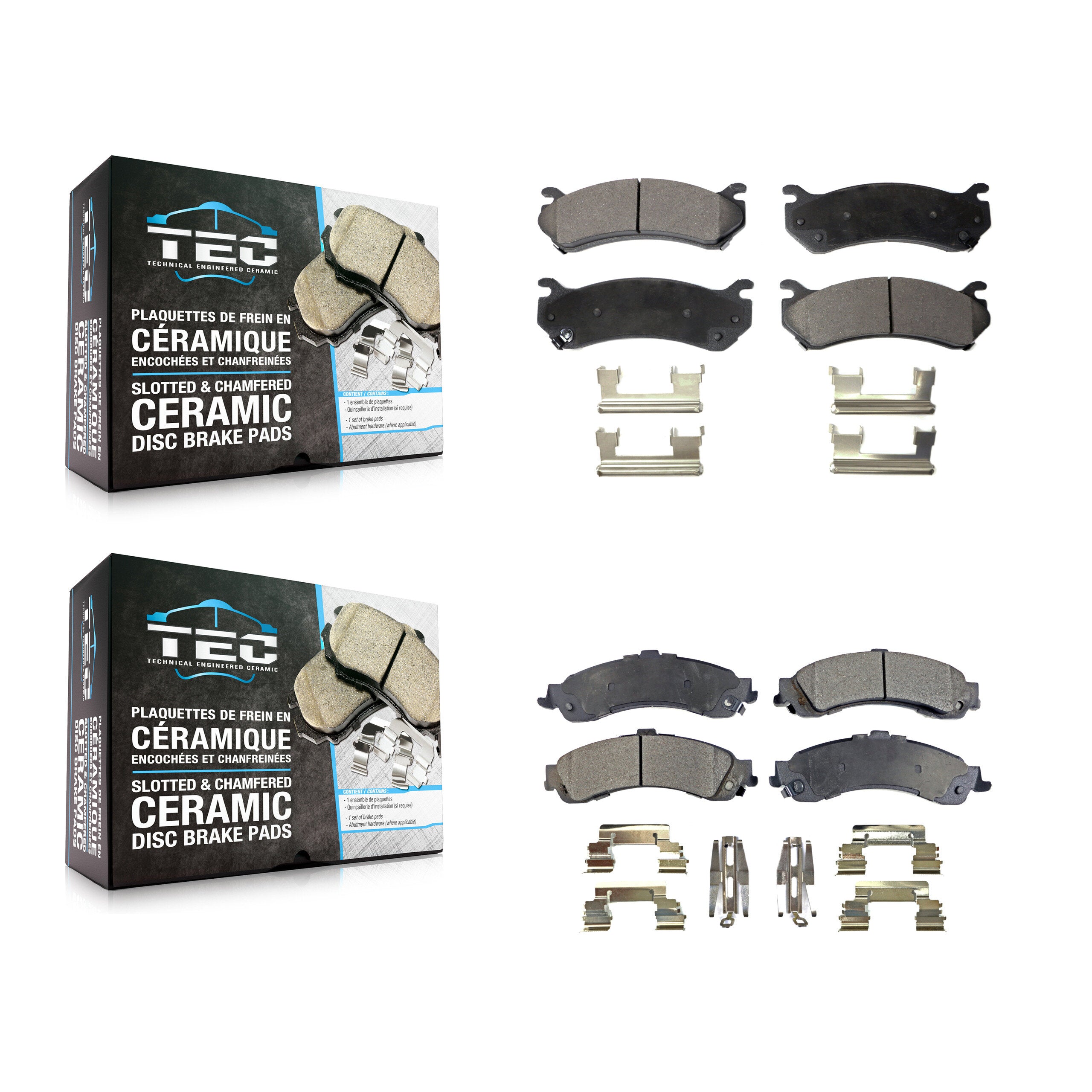 Front Rear Ceramic Brake Pads Kit For Chevrolet GMC Silverado 1500 Sierra Yukon