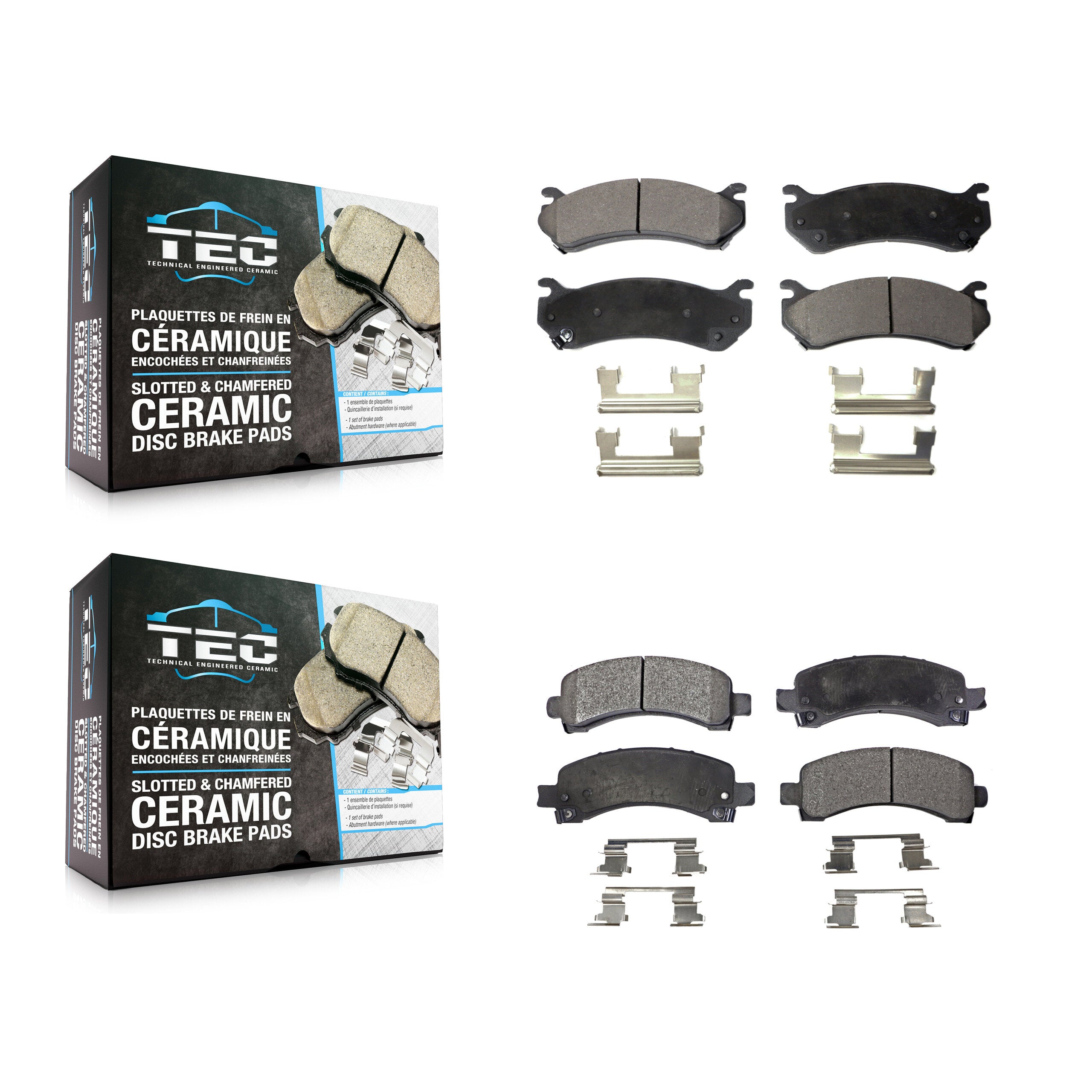Front Rear Ceramic Brake Pad Kit For 2003-2005 GMC Savana 2500 Chevrolet Express