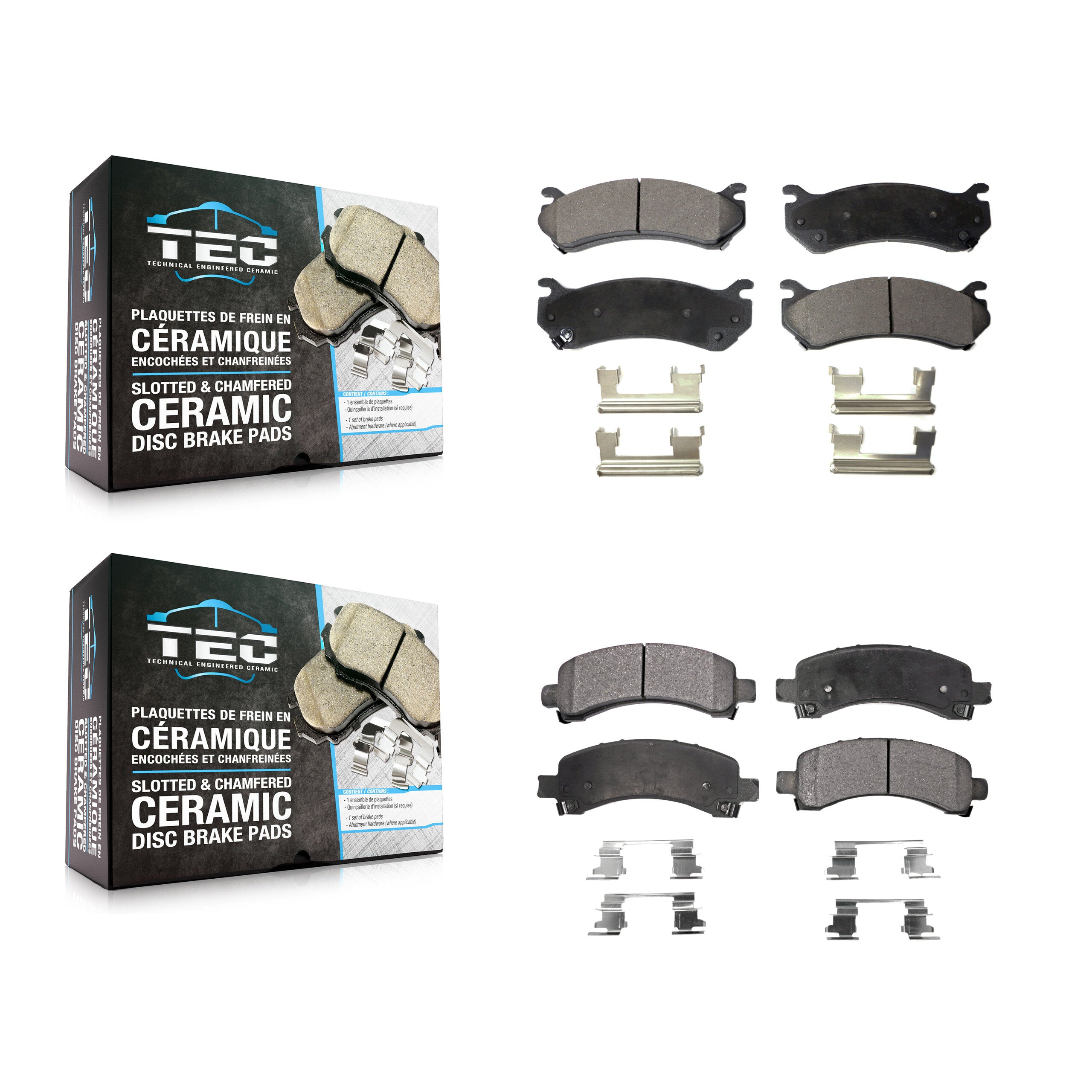 Front Rear Ceramic Brake Pads Kit For Chevrolet Avalanche 1500 GMC Yukon Express
