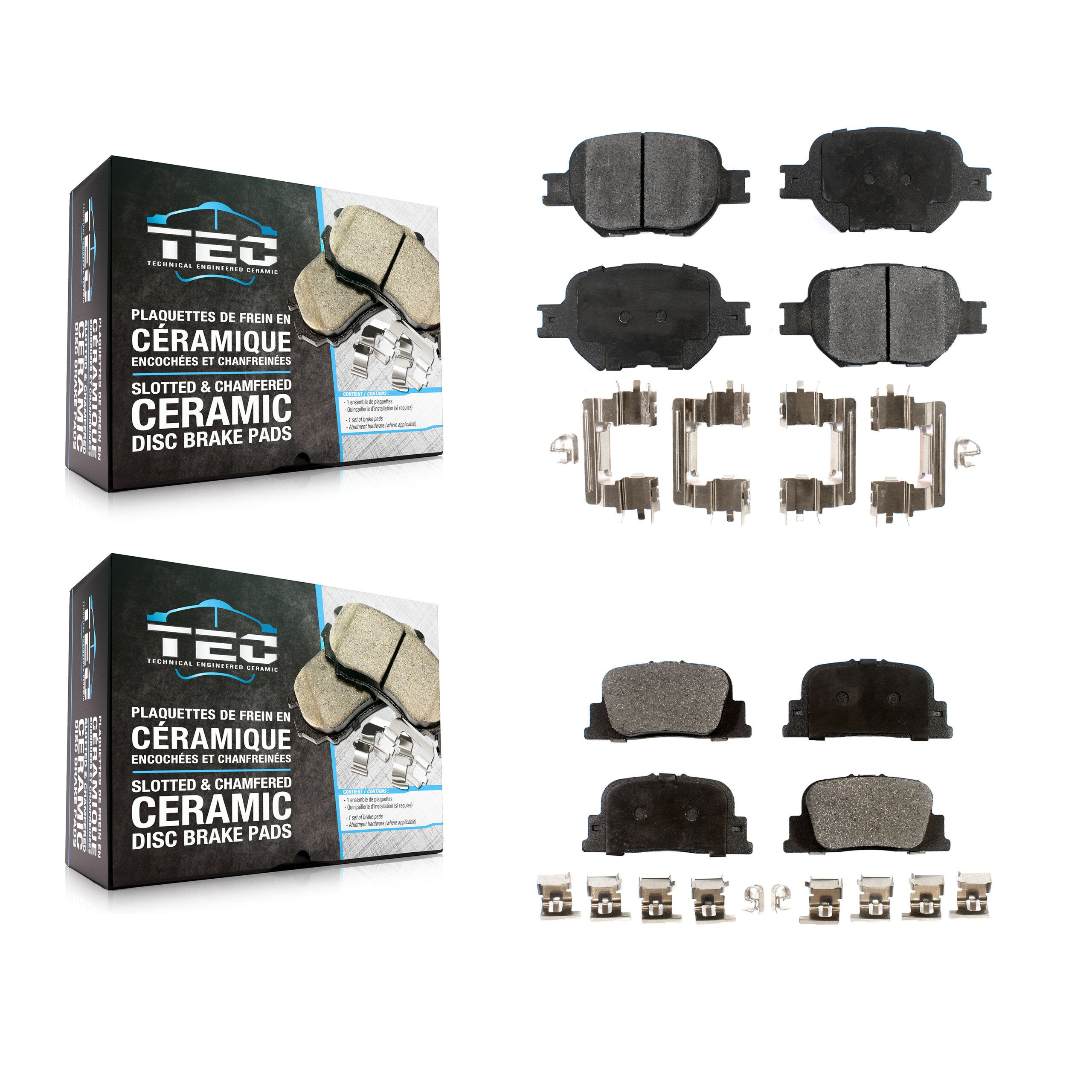 Front Rear Ceramic Brake Pads Kit For 2005-2010 Scion tC KTC-100409