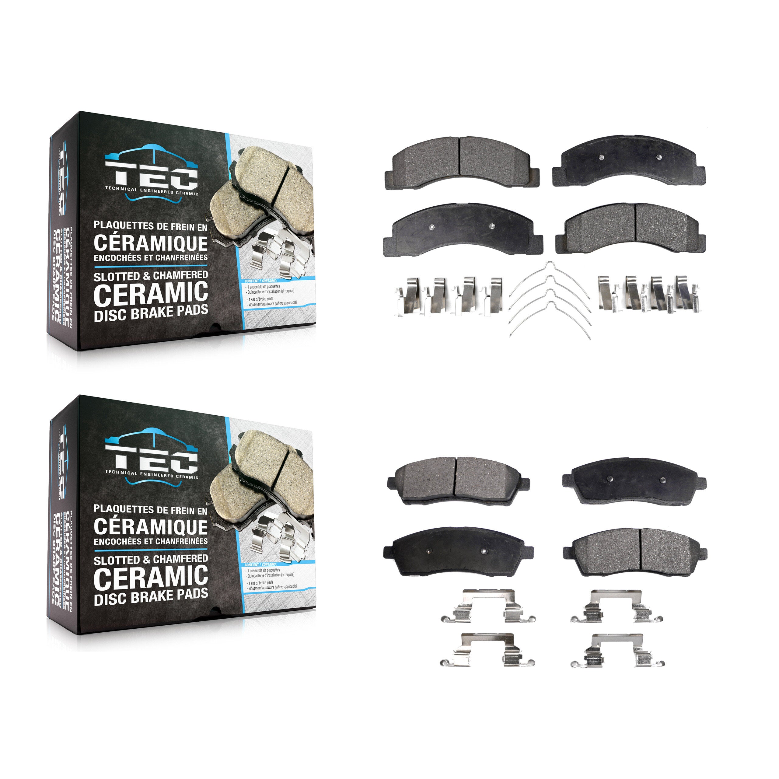 Front Rear Ceramic Brake Pads Kit For Ford F-350 Super Duty F-250 Excursion
