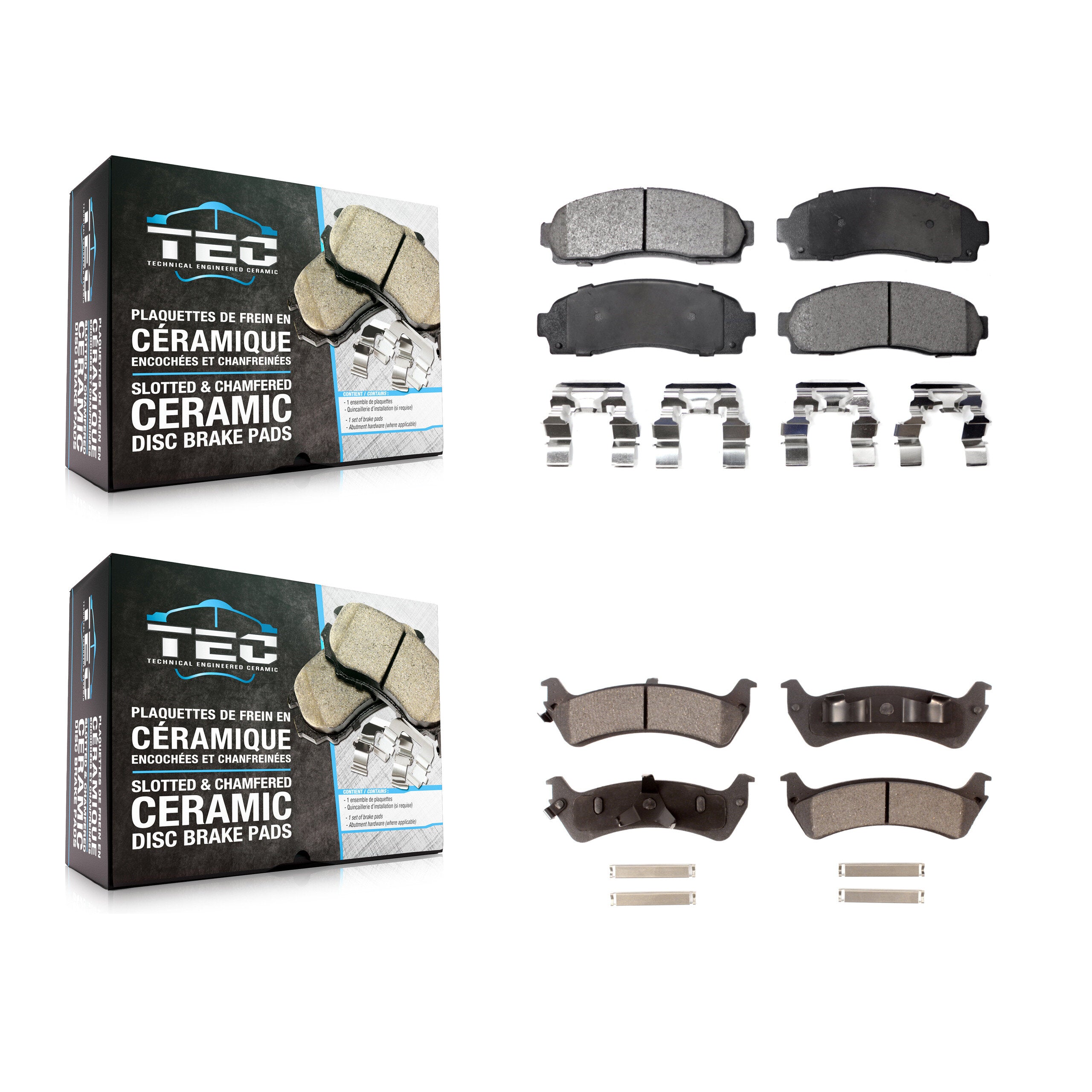 Front Rear Ceramic Brake Pad Kit For 01-02 Ford Explorer Sport With Steel Piston