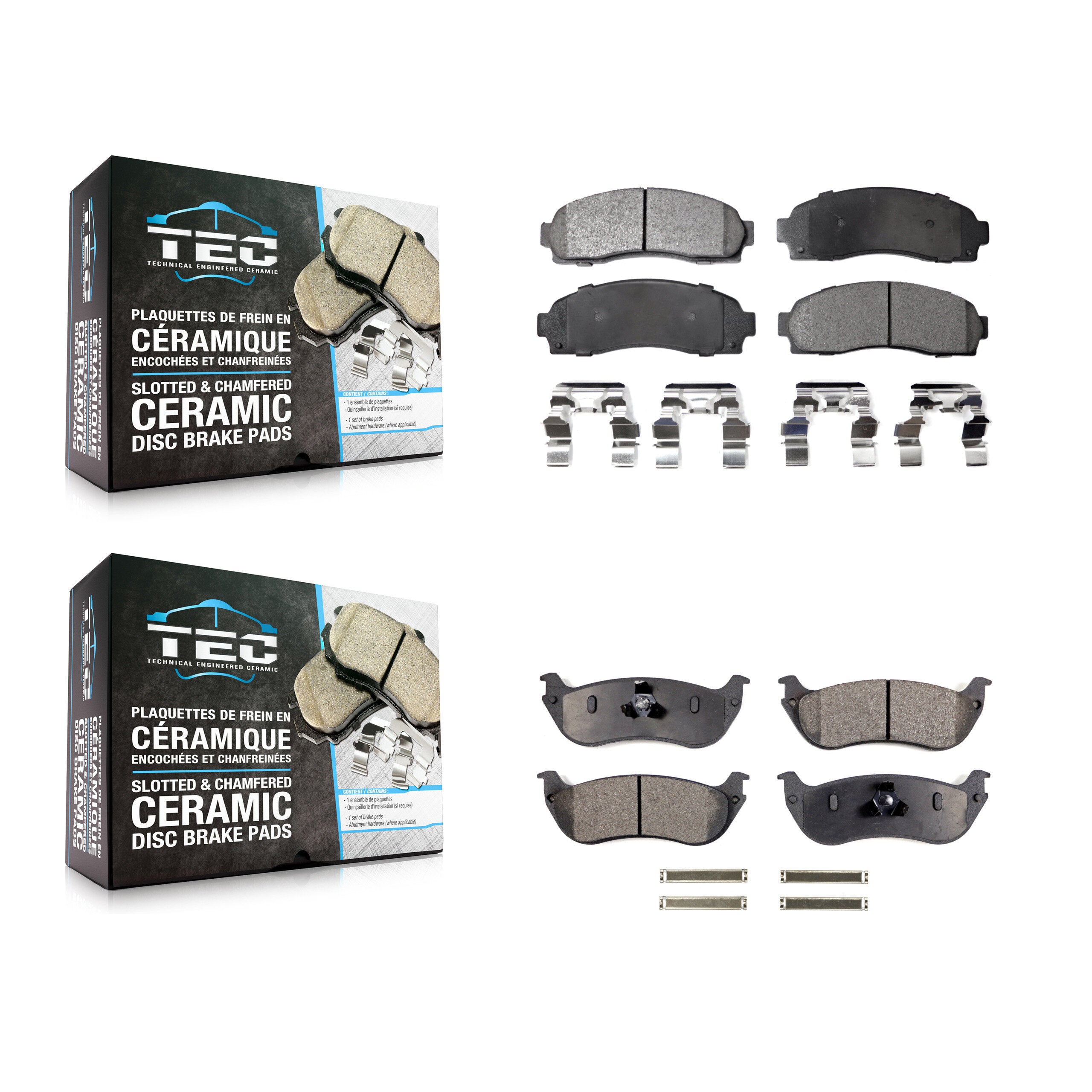 Front Rear Ceramic Brake Pads Kit For Ford Explorer Mercury Mountaineer