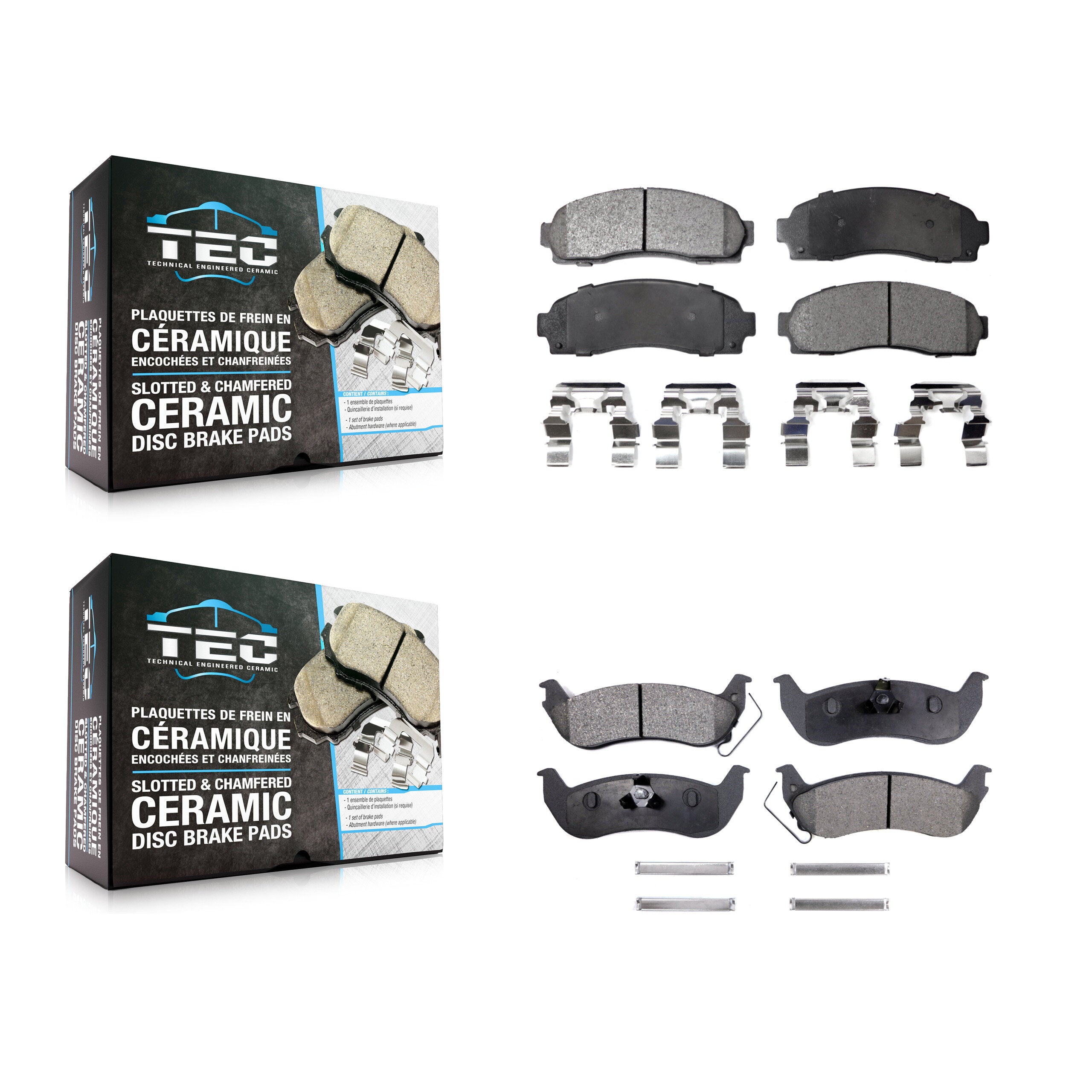 Front Rear Ceramic Brake Pads Kit For Ford Ranger Mazda B2300 B4000 KTC-100417