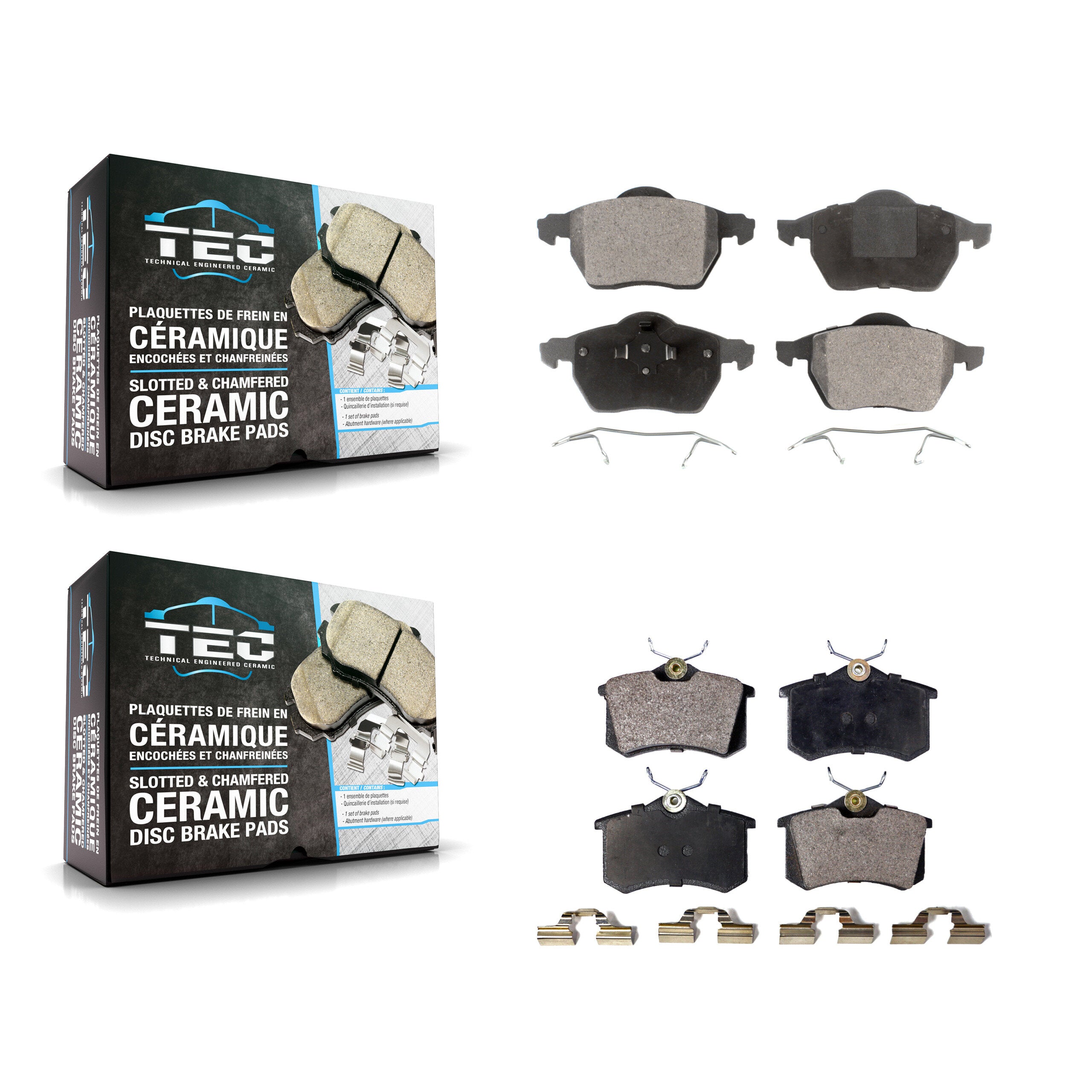 Front Rear Ceramic Brake Pads Kit For Volkswagen Passat Audi A4 Quattro A6 S6