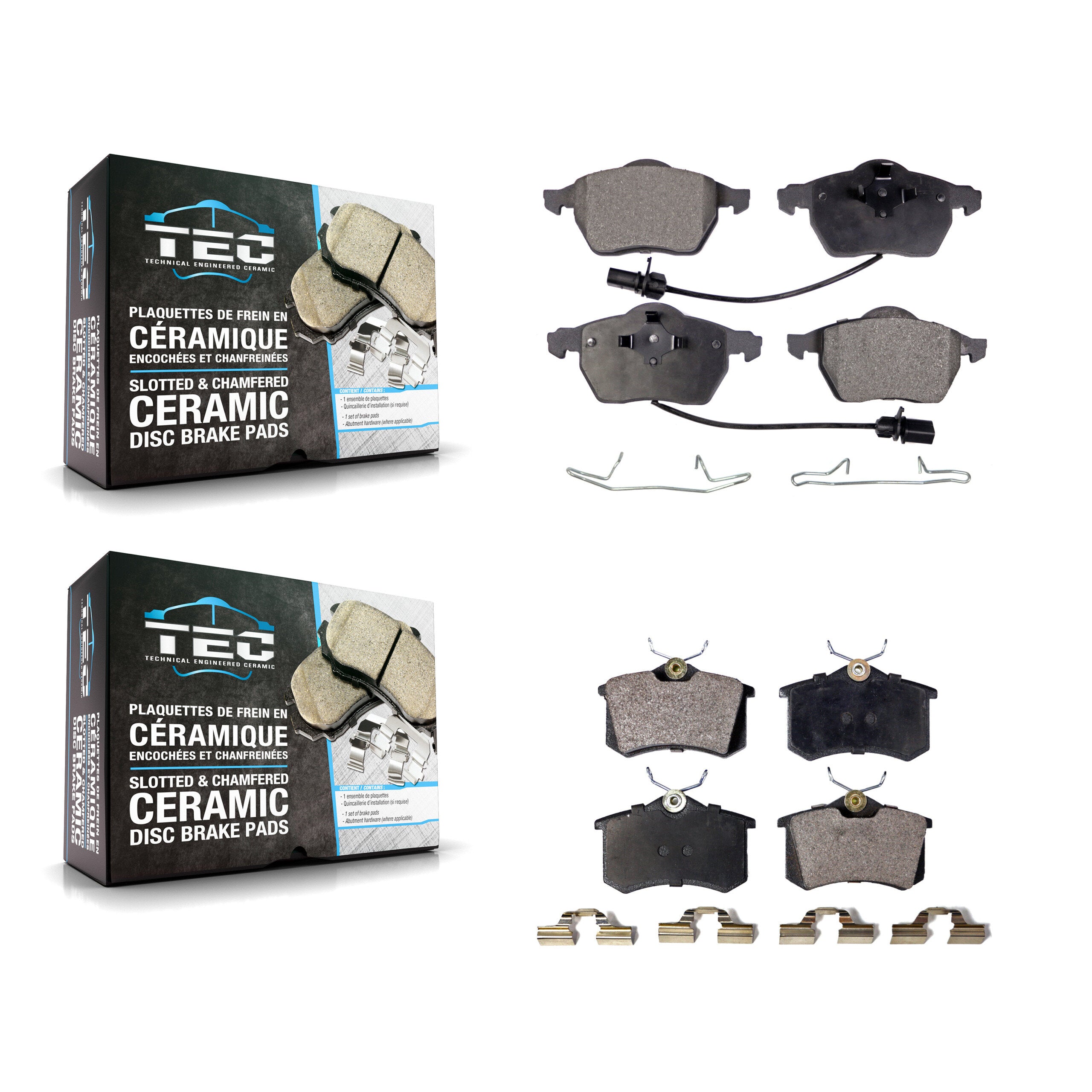 Front Rear Ceramic Brake Pads Kit For Volkswagen Passat Audi A4 Quattro A6 S6