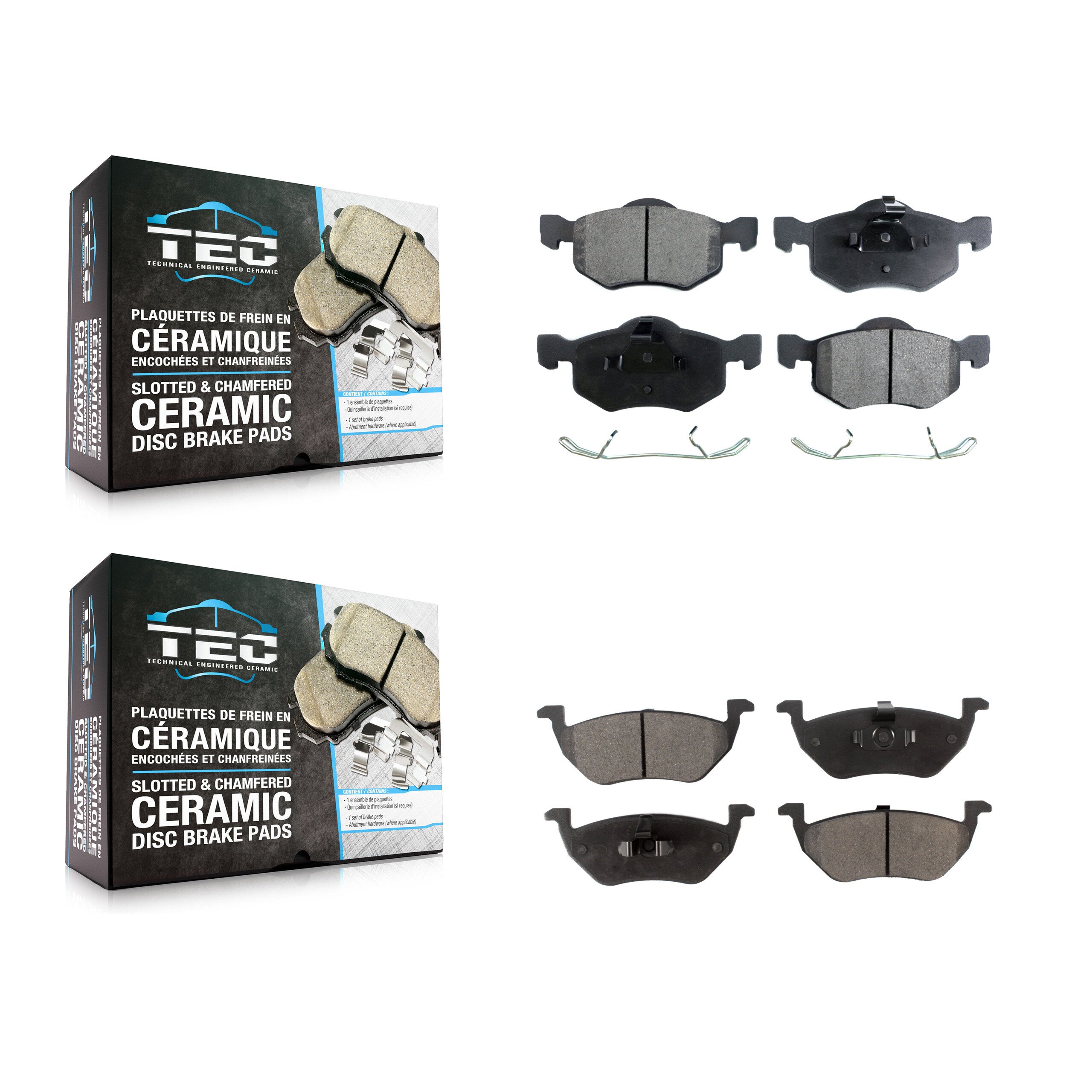 Front Rear Ceramic Brake Pads Kit For Ford Escape Mazda Tribute Mercury Mariner