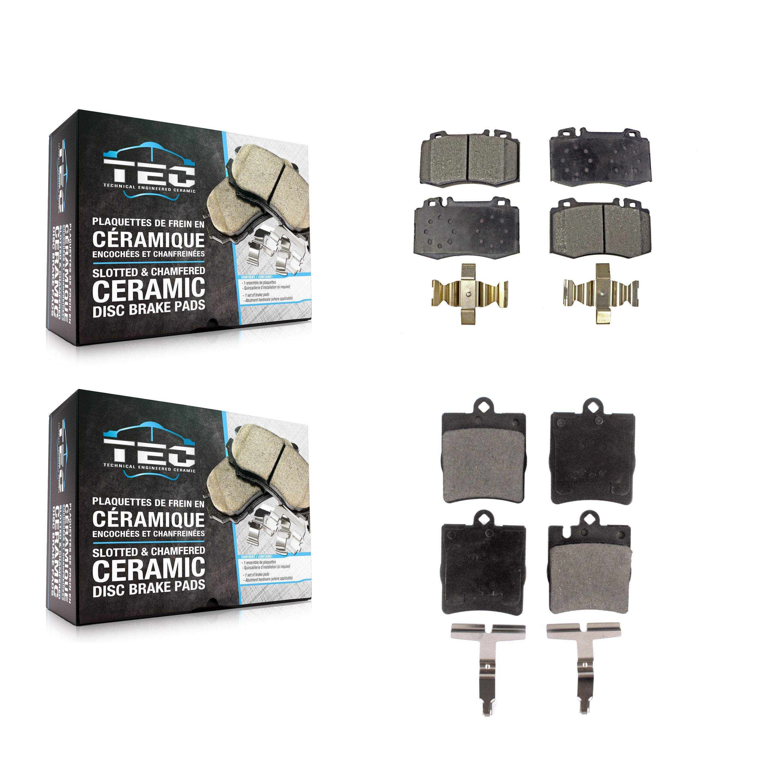 Front Rear Ceramic Brake Pads Kit For Mercedes-Benz C230 SLK350 C320 C350