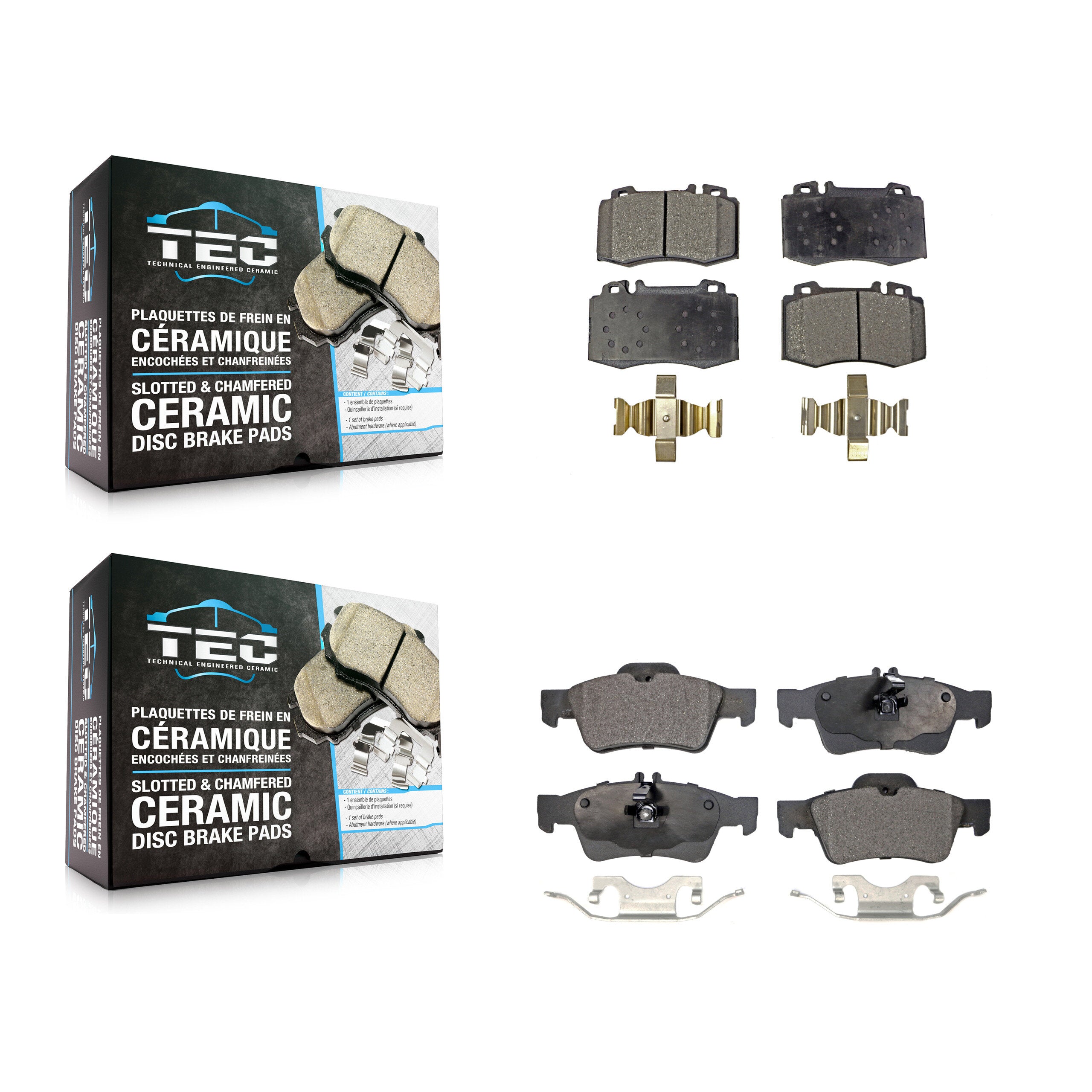 Front Rear Ceramic Brake Pads Kit For Mercedes-Benz E350 SL500 SL550 E500 CLS550