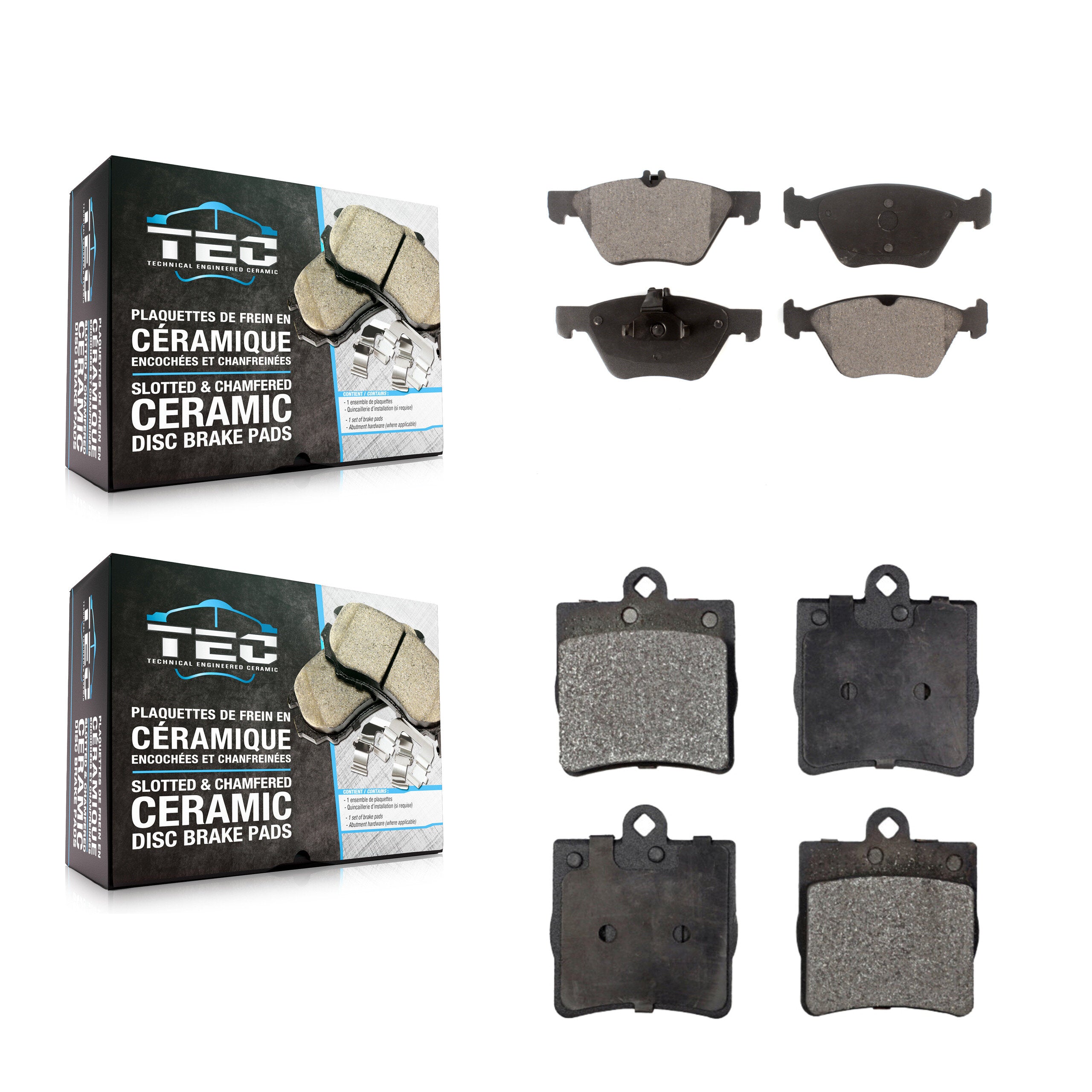 Front Rear Ceramic Brake Pads Kit For Chrysler Crossfire Mercedes-Benz SLK320