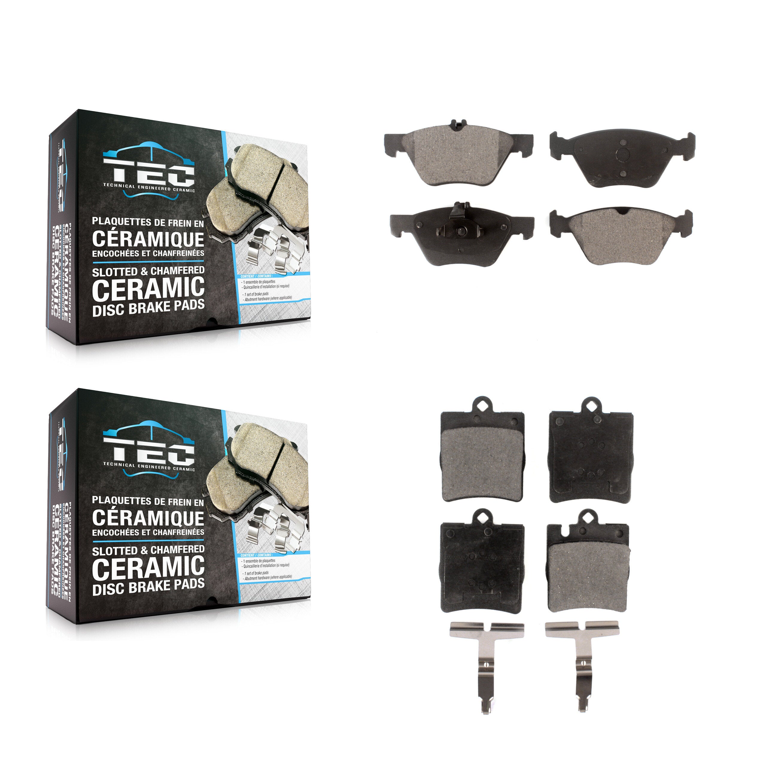 Front Rear Ceramic Brake Pads Kit For Mercedes-Benz E320 CLK320 CLK430 E430