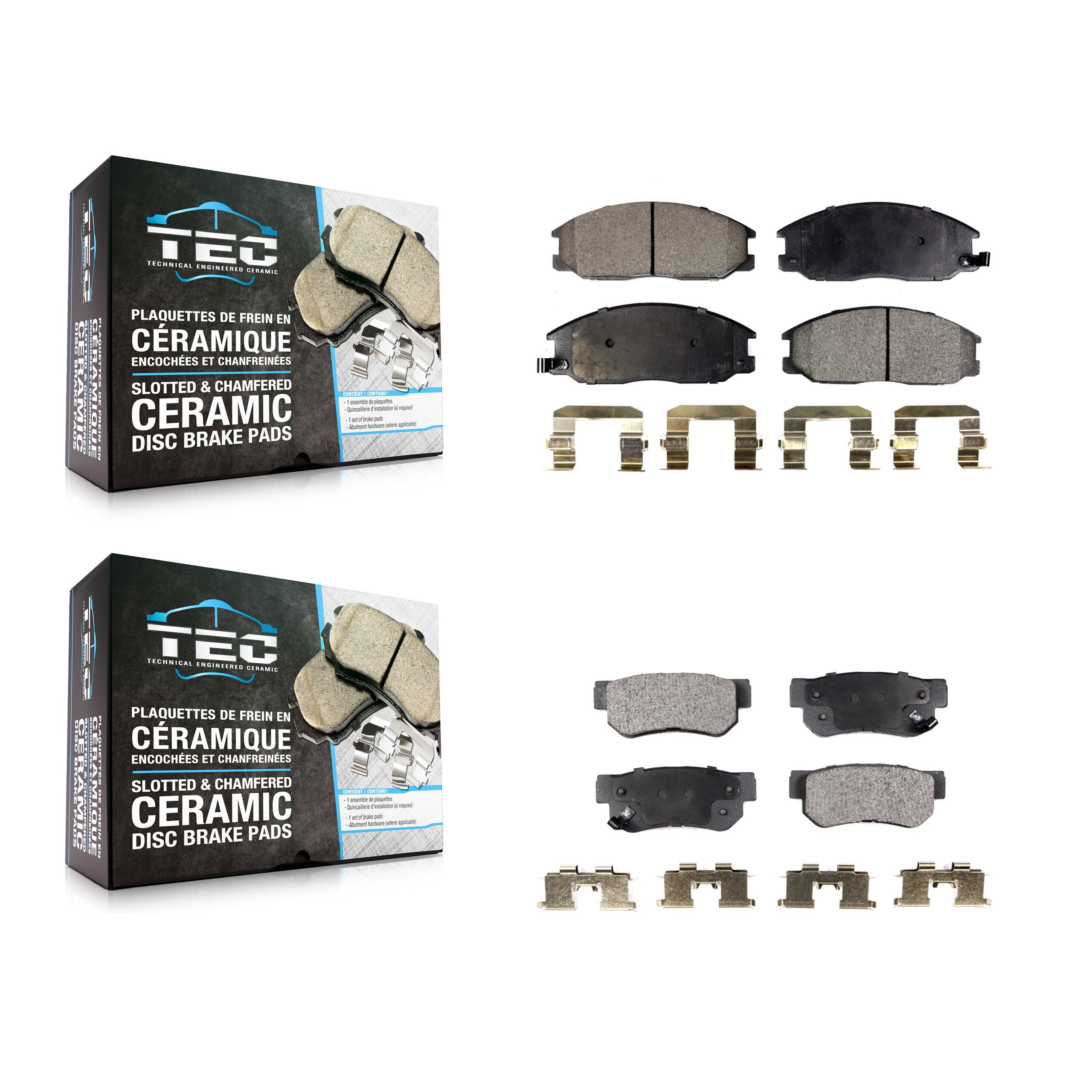 Front Rear Ceramic Brake Pads Kit For Hyundai Santa Fe Kia Amanti XG350 XG300