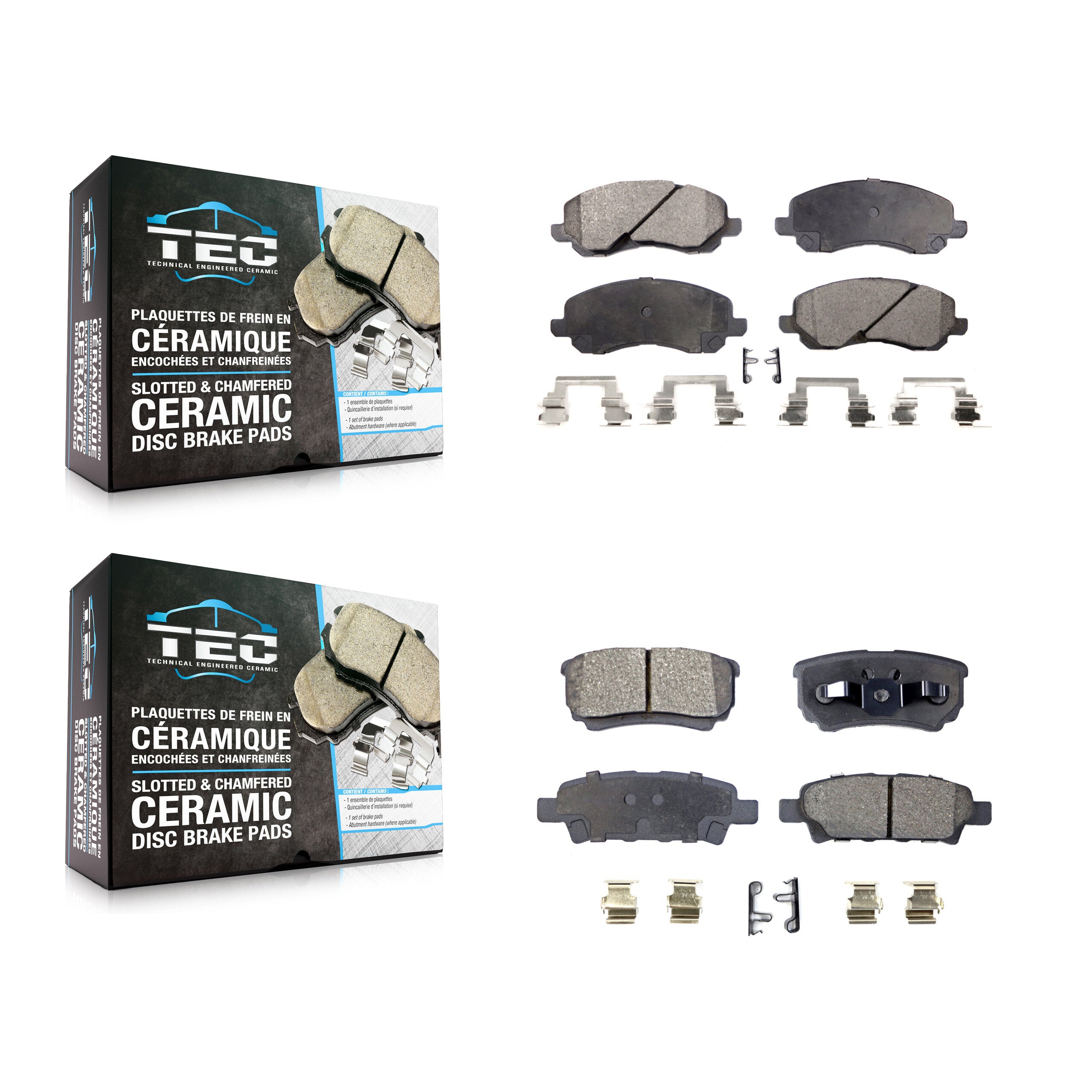 Front Rear Ceramic Brake Pads Kit For Jeep Patriot Mitsubishi Lancer Dodge 200