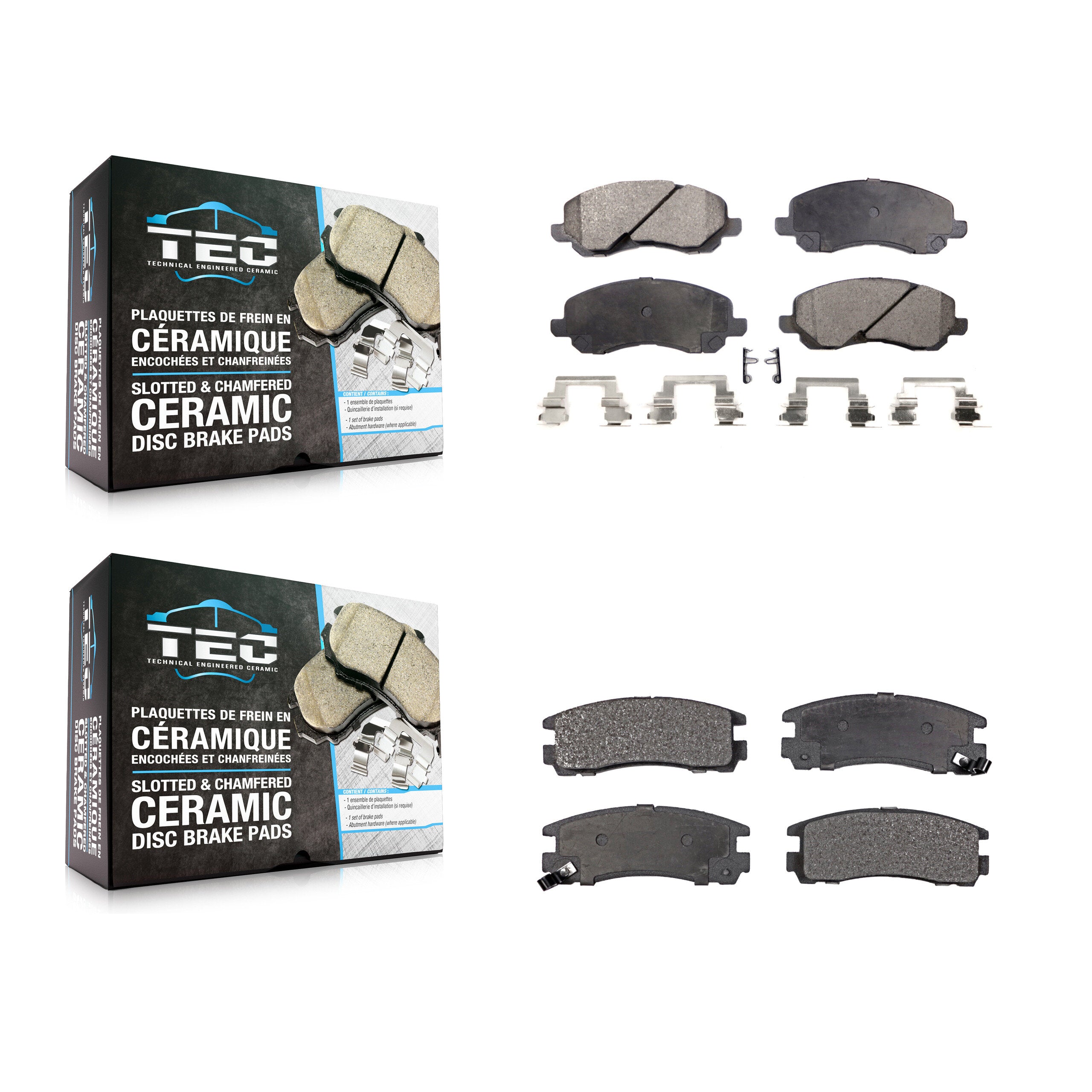 Front Rear Ceramic Brake Pads Kit For Mitsubishi Chrysler Sebring Eclipse Galant