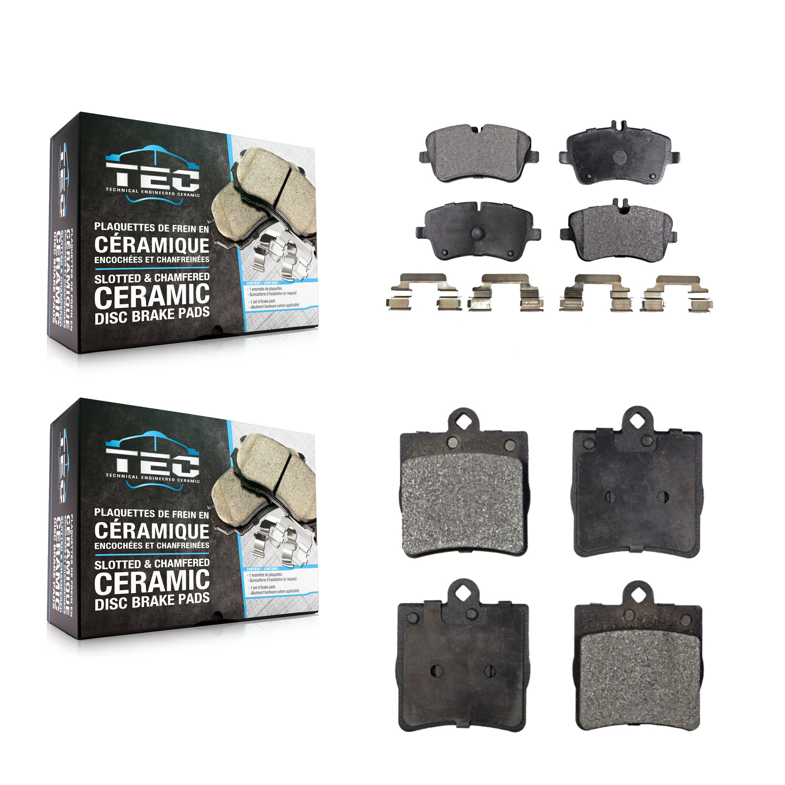 Front Rear Ceramic Brake Pads Kit For Mercedes-Benz C230 C240 SLK280 SLK300