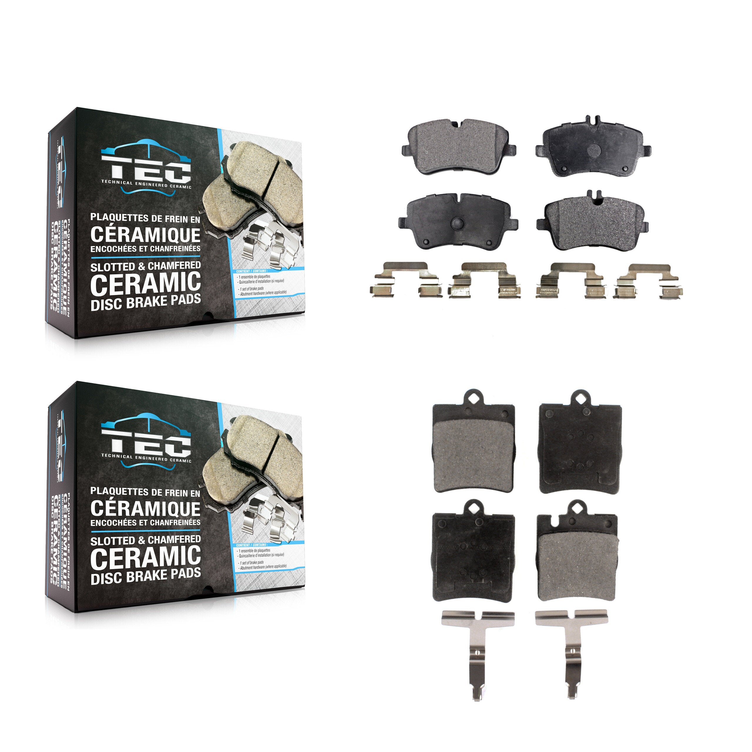 Front Rear Ceramic Brake Pads Kit For Mercedes-Benz C280 C240 CLK350 CLK320 C320