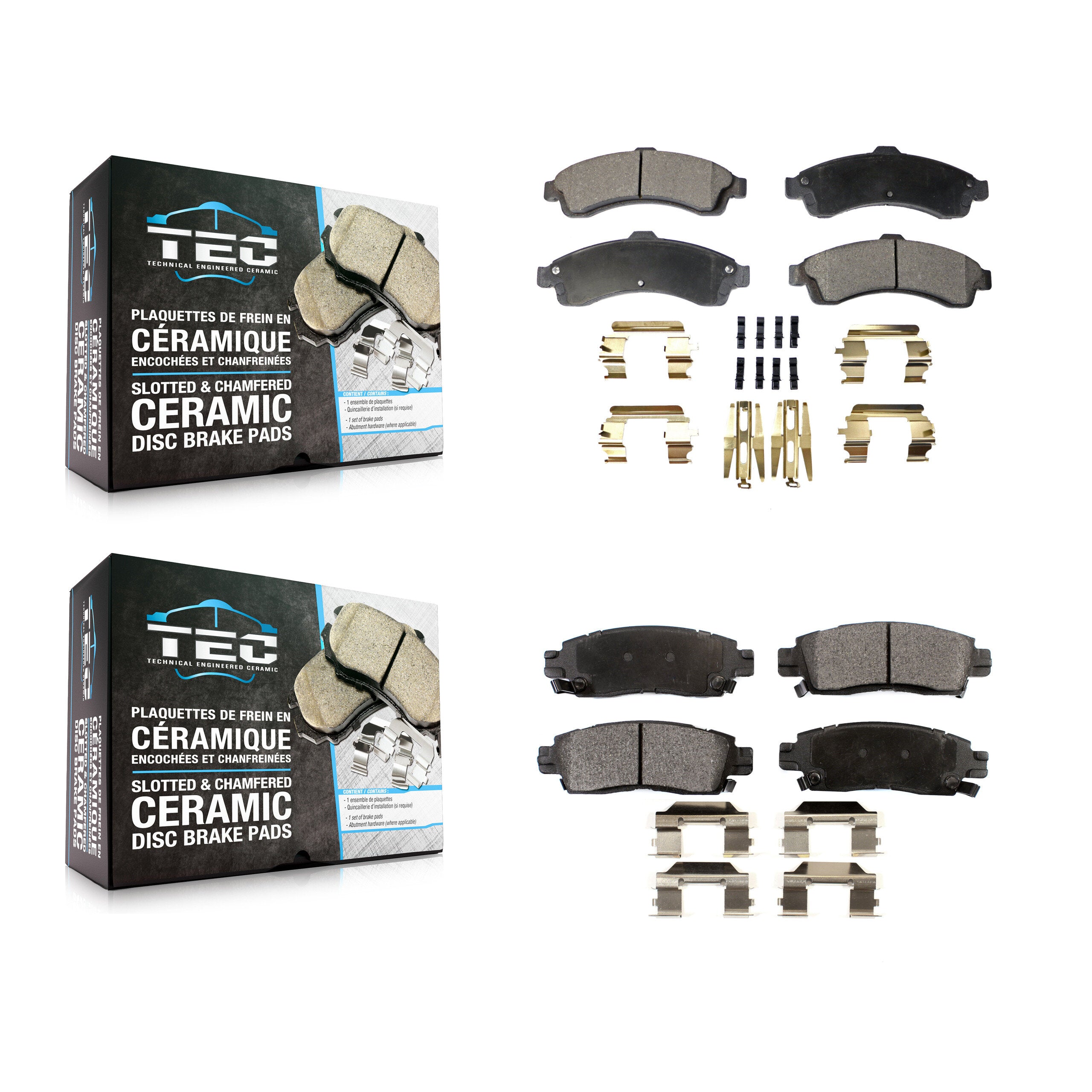 Front Rear Ceramic Brake Pads Kit For GMC Chevrolet Envoy Trailblazer XL EXT SSR