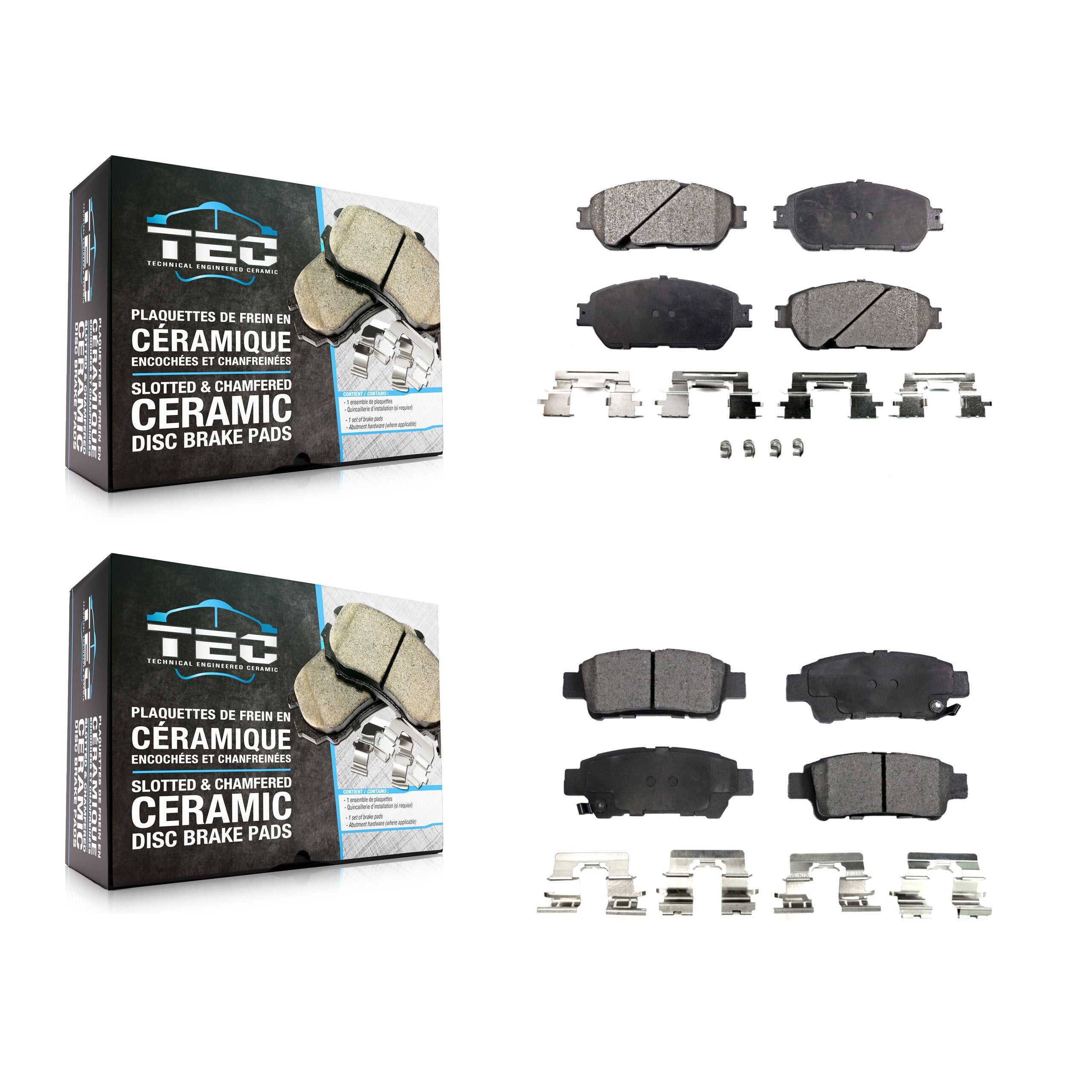 Front Rear Ceramic Brake Pads Kit For 2004-2010 Toyota Sienna KTC-100459