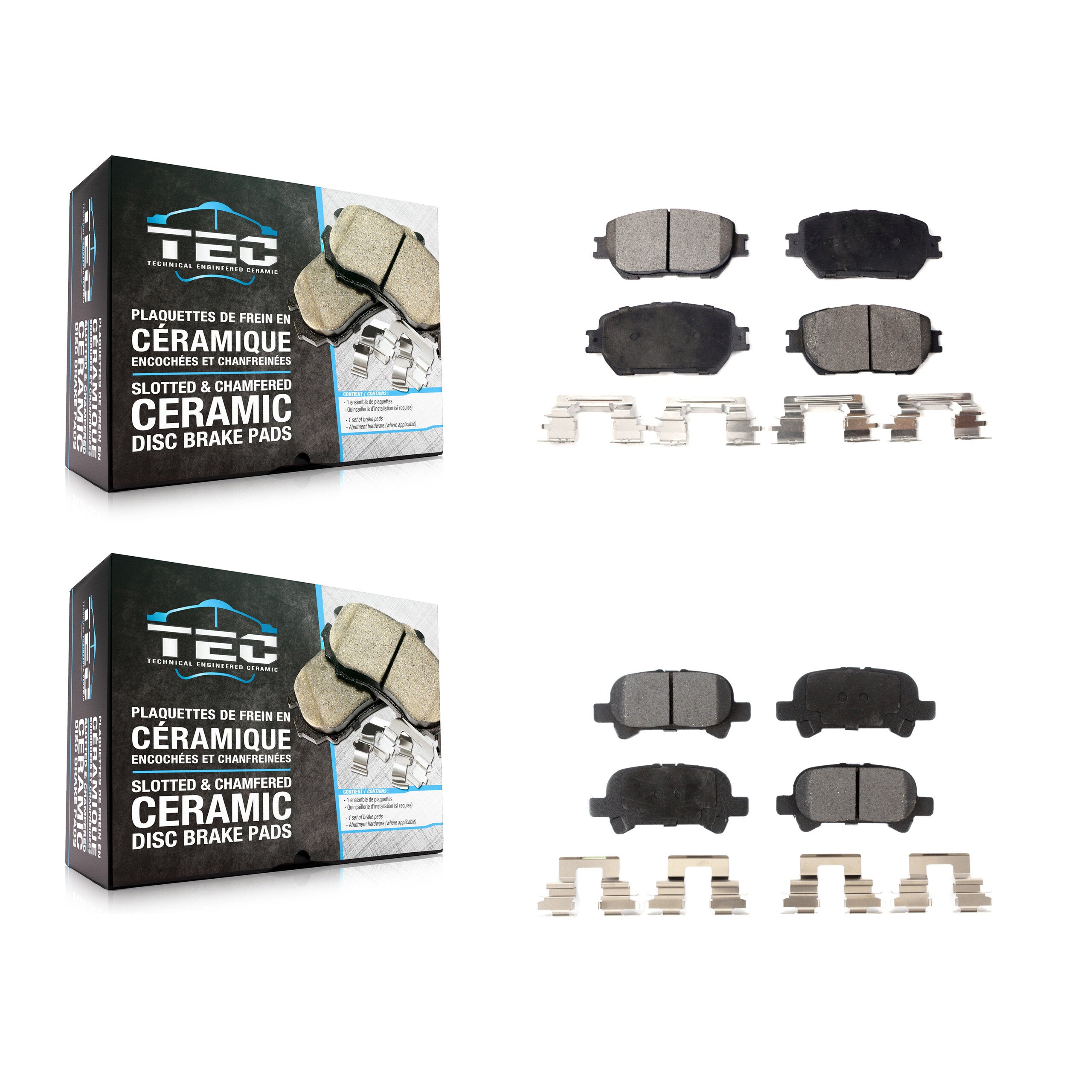 Front Rear Ceramic Brake Pads Kit For Toyota Camry Vehicles Manufactured In USA