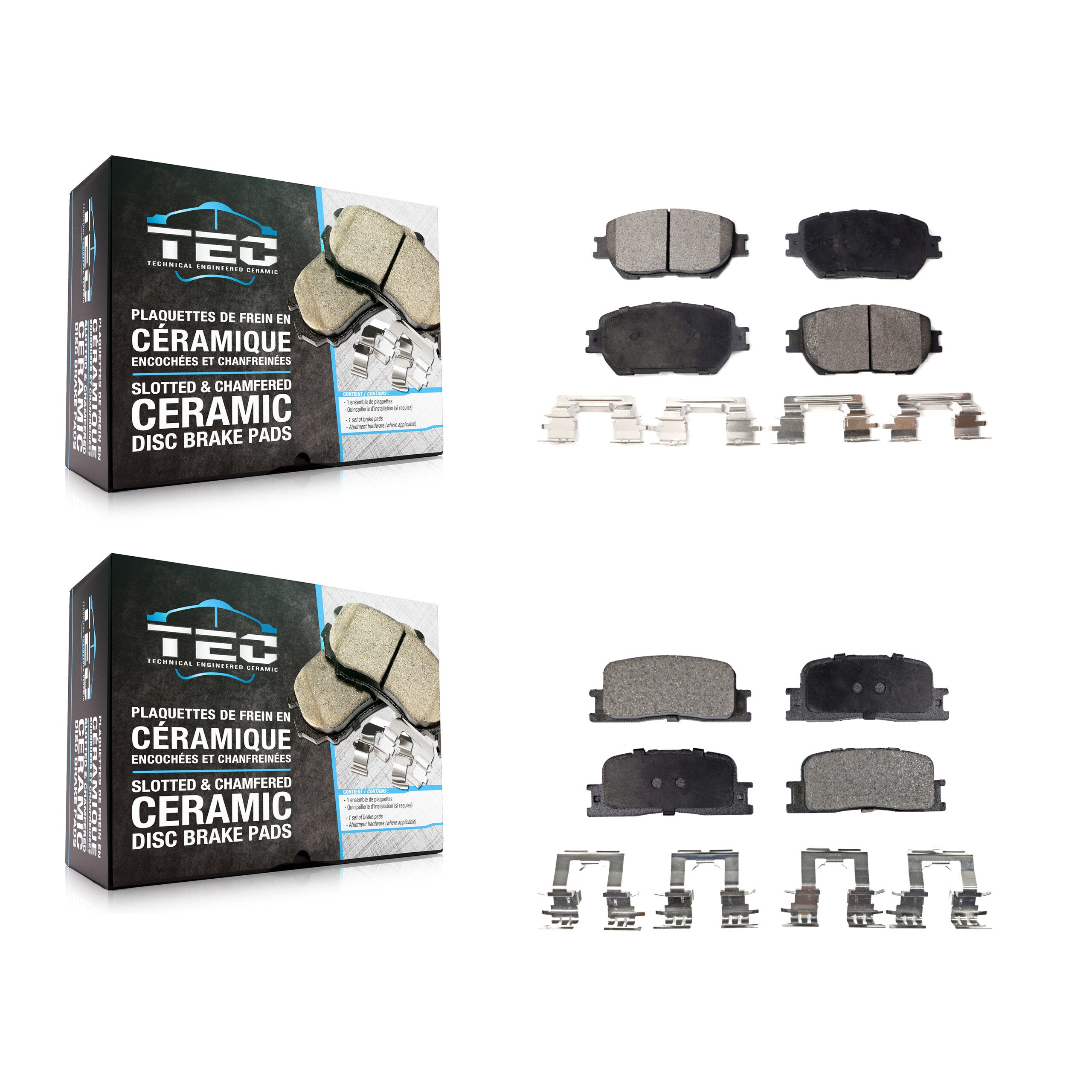 Front Rear Ceramic Brake Pad Kit For Toyota Camry Vehicles Manufactured In Japan