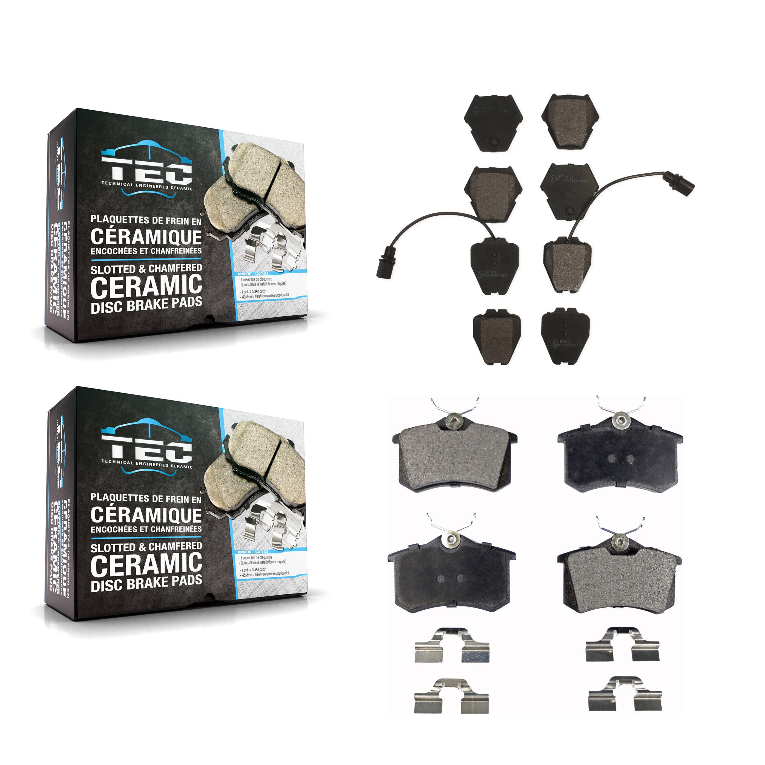 Front Rear Ceramic Brake Pads Kit For Audi A6 Quattro KTC-100466