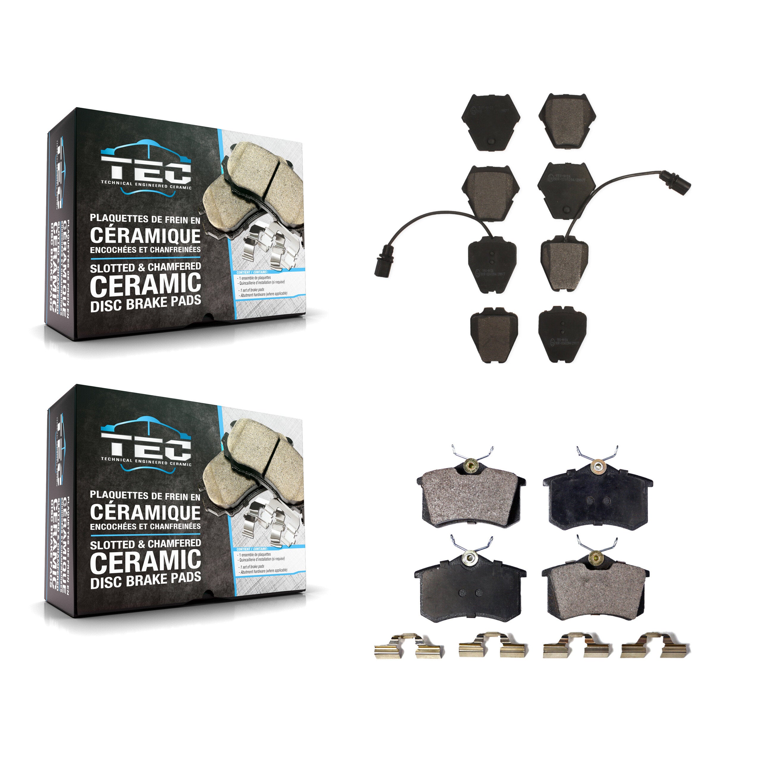 Front Rear Ceramic Brake Pads Kit For Volkswagen Passat Audi Allroad Quattro A6
