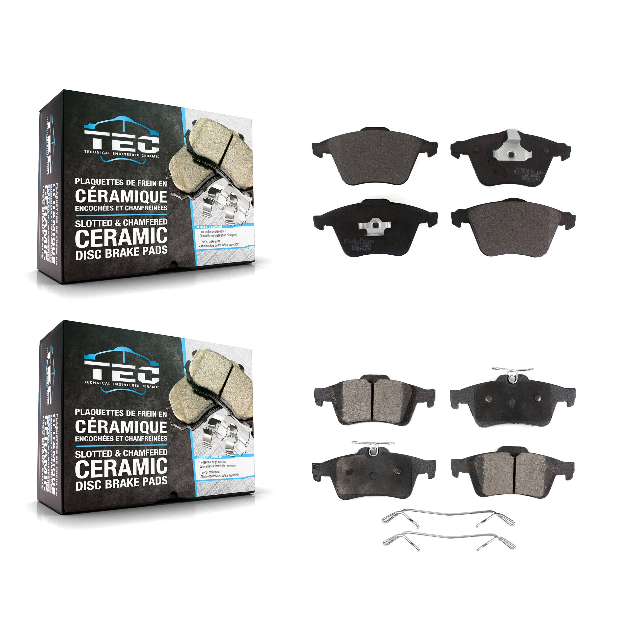 Front Rear Ceramic Brake Pads Kit For Mazda 3 Volvo S40 V50 C70 KTC-100473