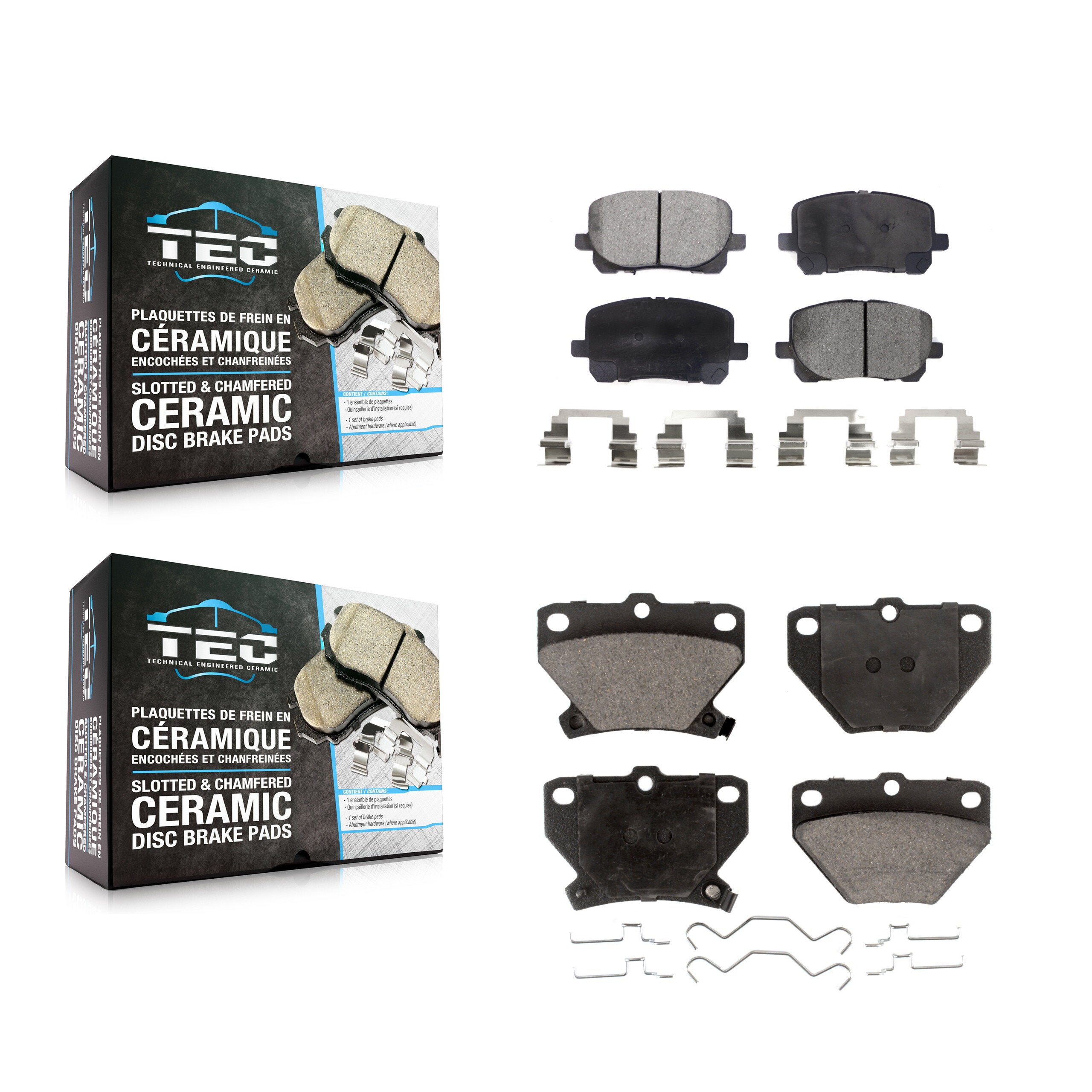Front Rear Ceramic Brake Pads Kit For Toyota Corolla Matrix Pontiac Vibe